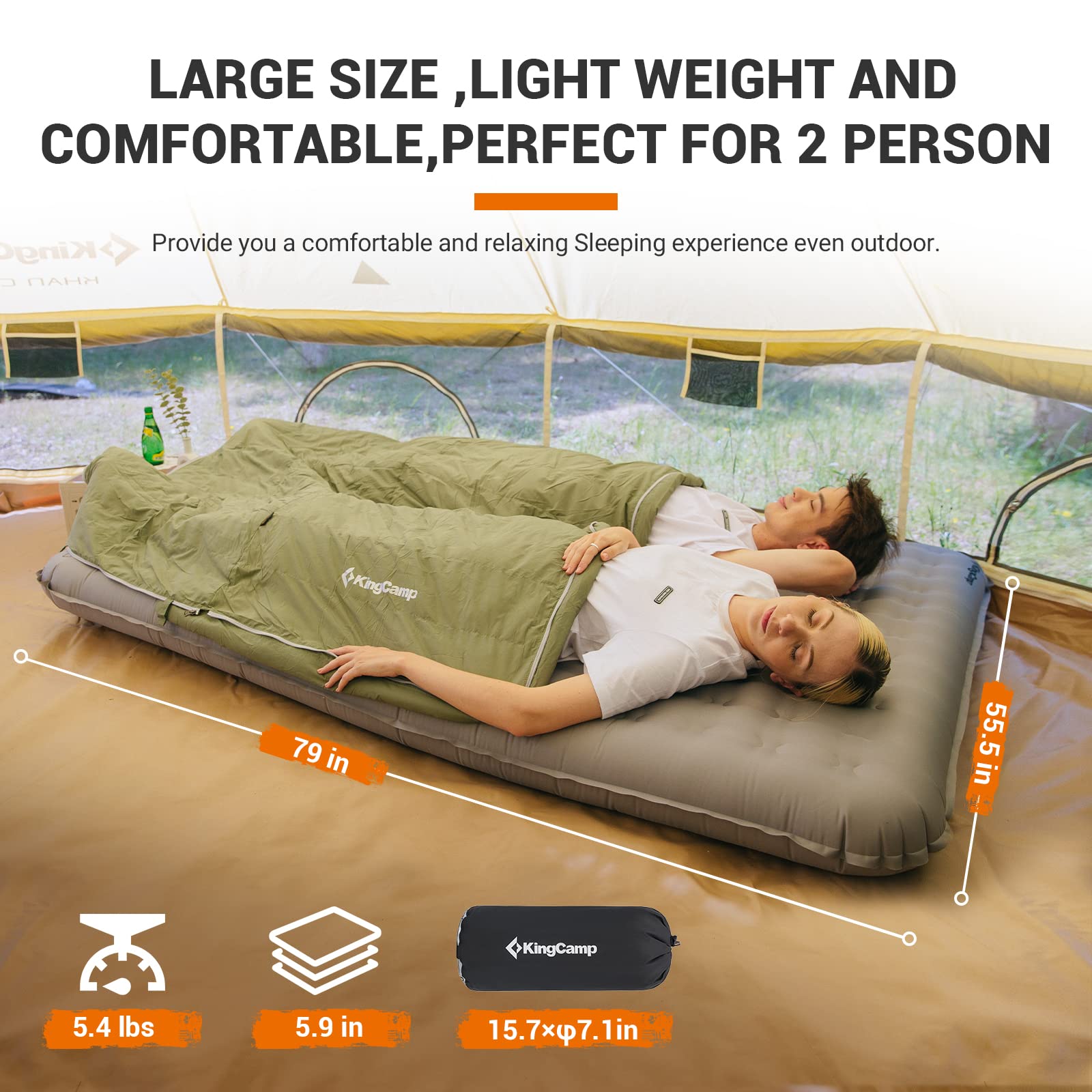 kingcamp-insulated-double-sleeping-pad-for-camping-2-person-air-pad image 7