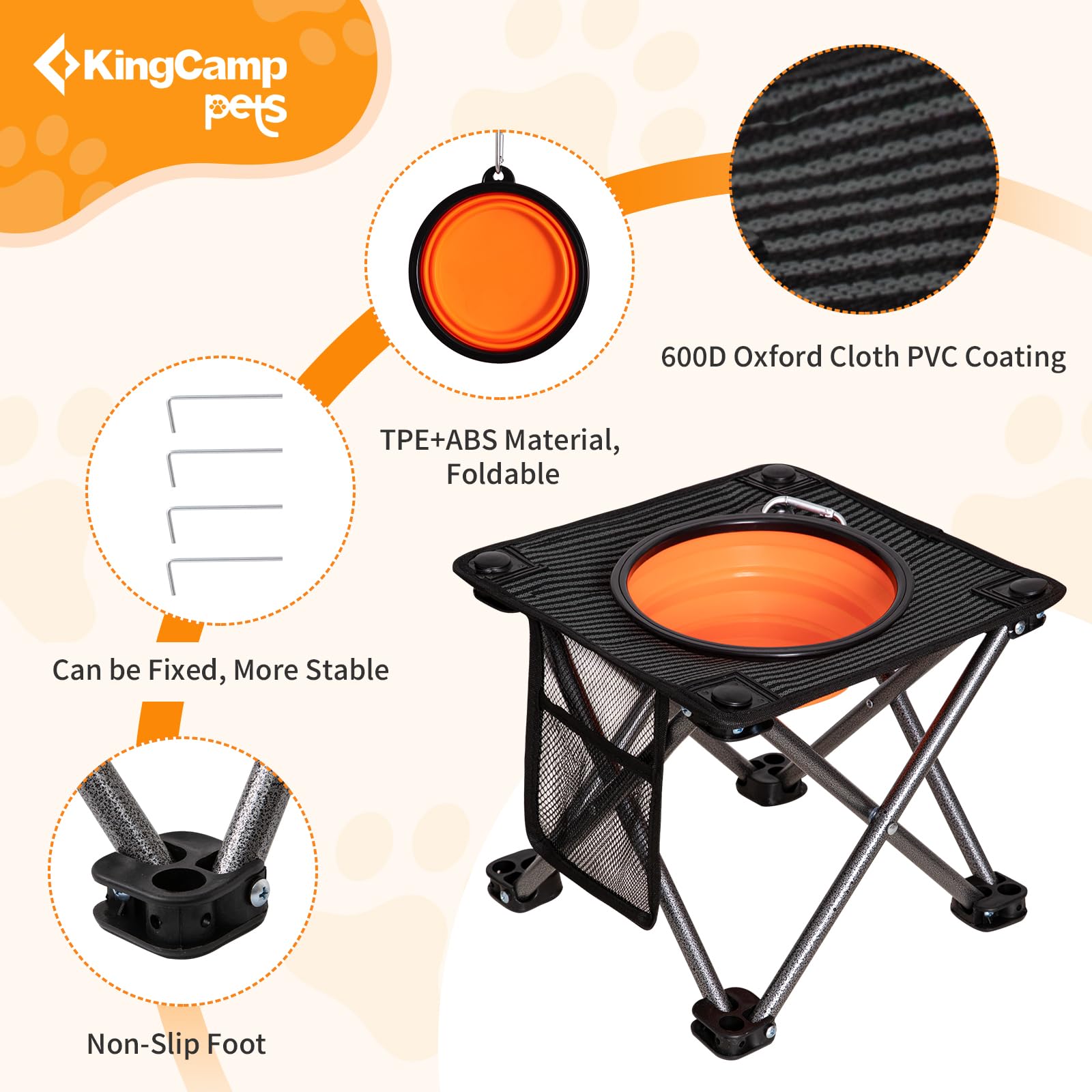 kingcamp-pets-elevated-dog-bowls-portable-stand-for-outdoor-feeding image 5