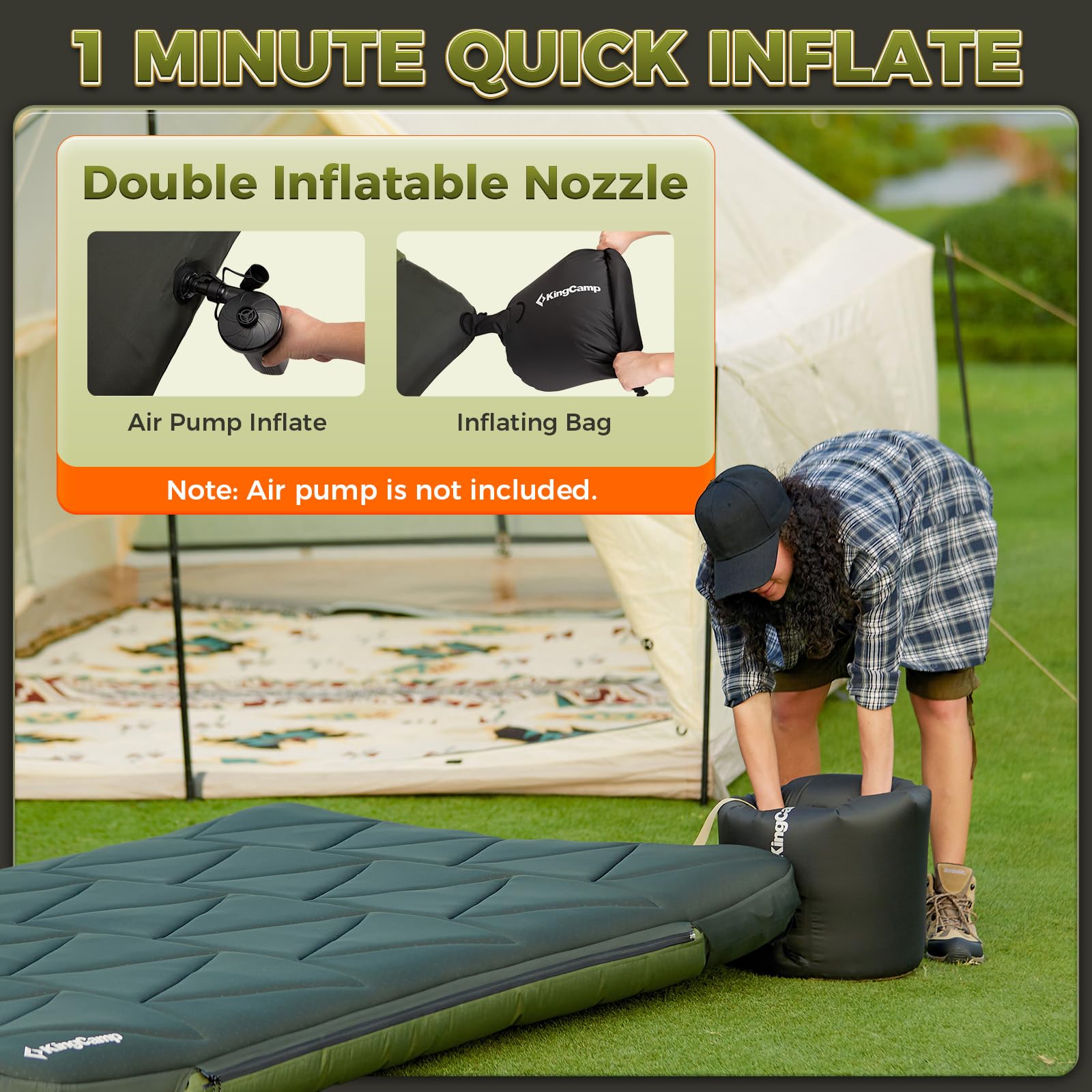 kingcamp-gorgeous-double-17-inflatable-sleeping-pad-with-cover-6-7-thick image 8