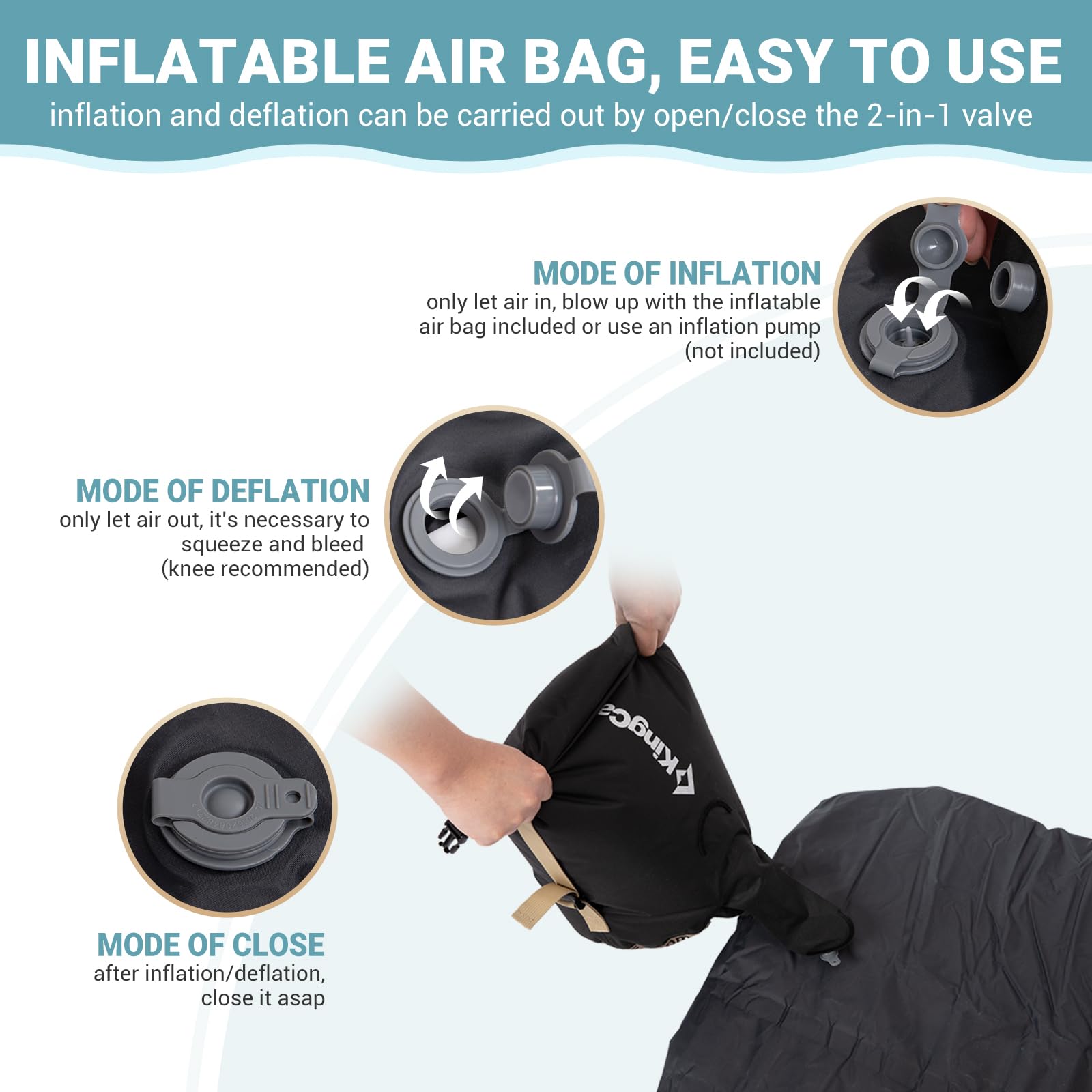 kingcamp-hybrid-foam-topper-inflatable-sleeping-pad image 4