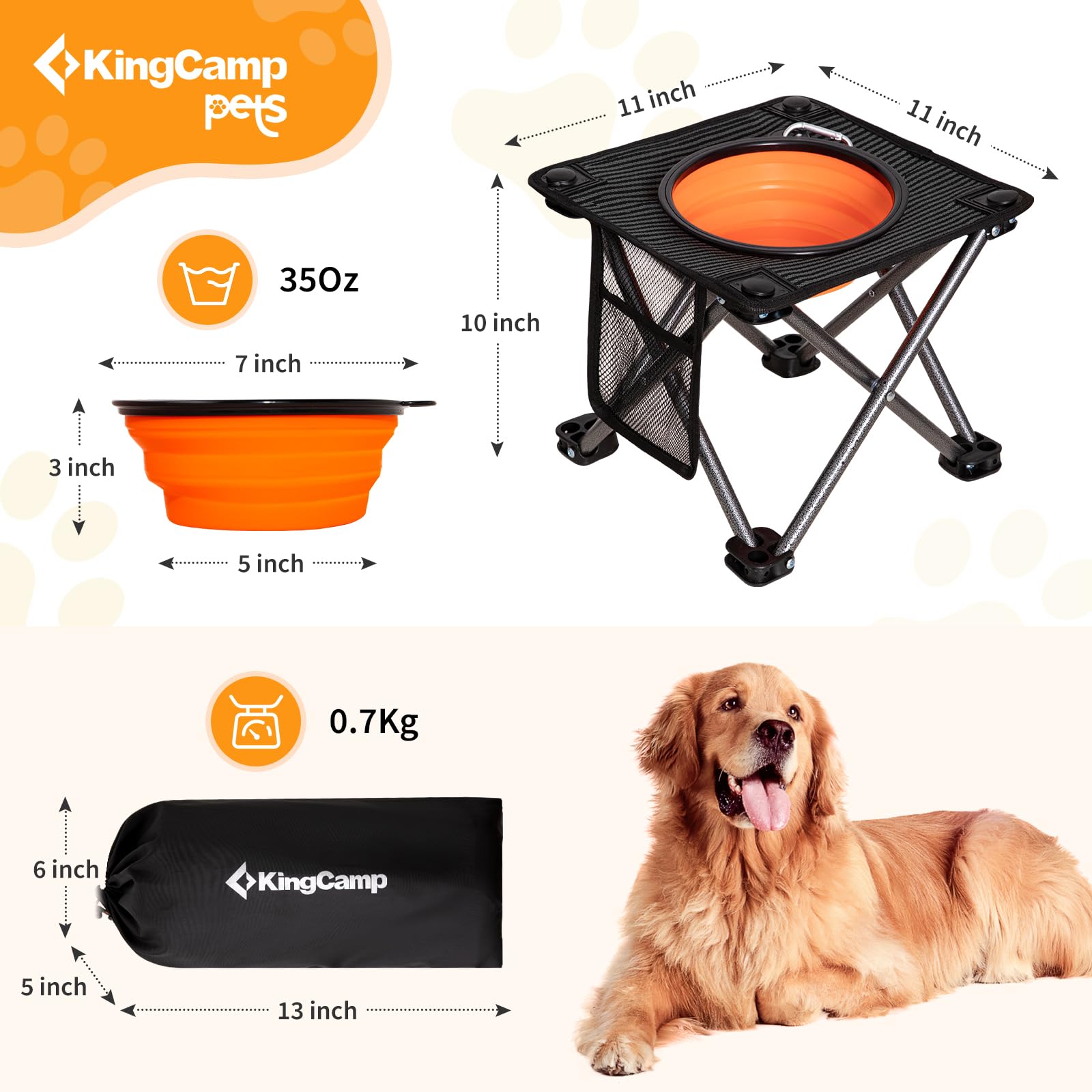 kingcamp-pets-elevated-dog-bowls-portable-stand-for-outdoor-feeding image 4