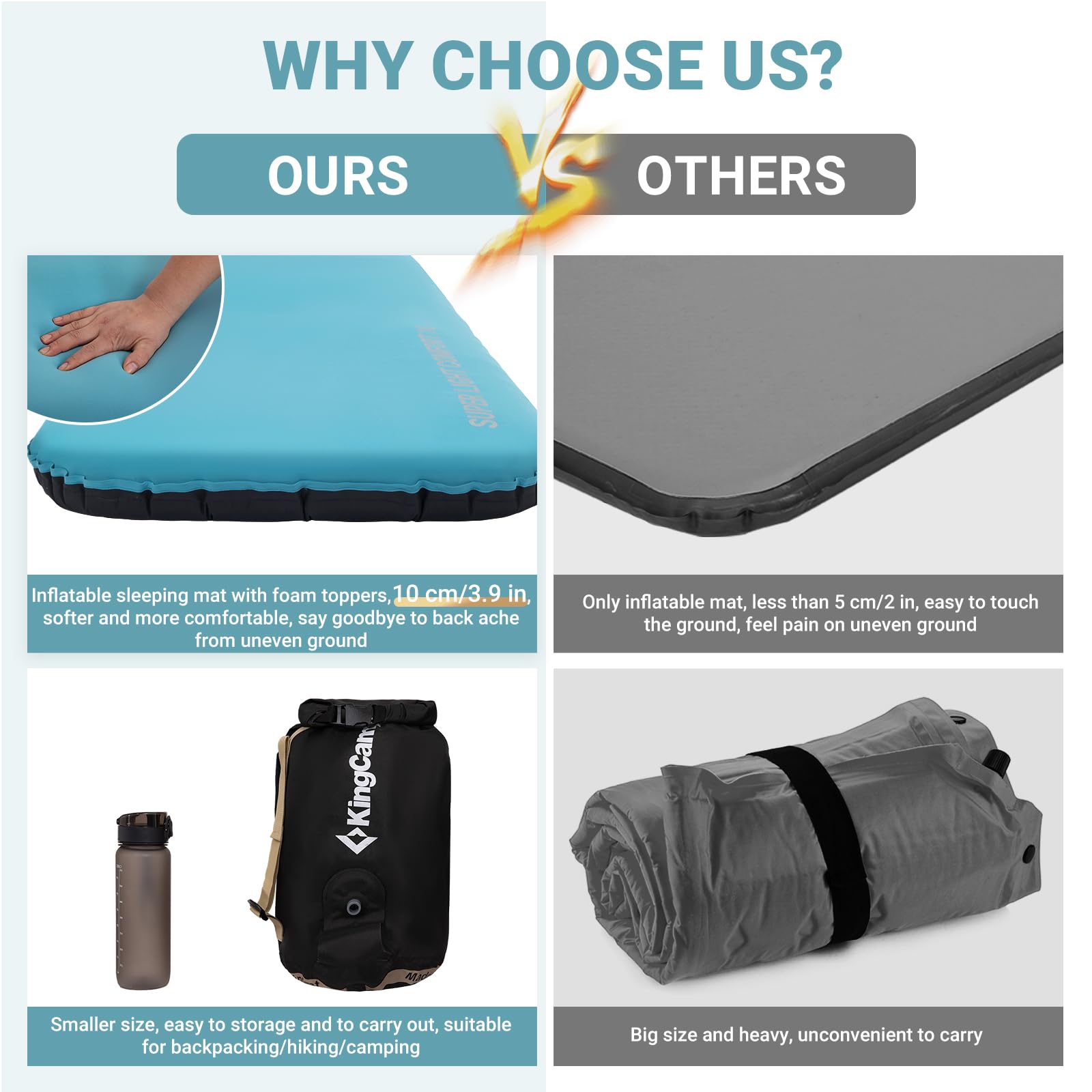 kingcamp-hybrid-foam-topper-inflatable-sleeping-pad image 5