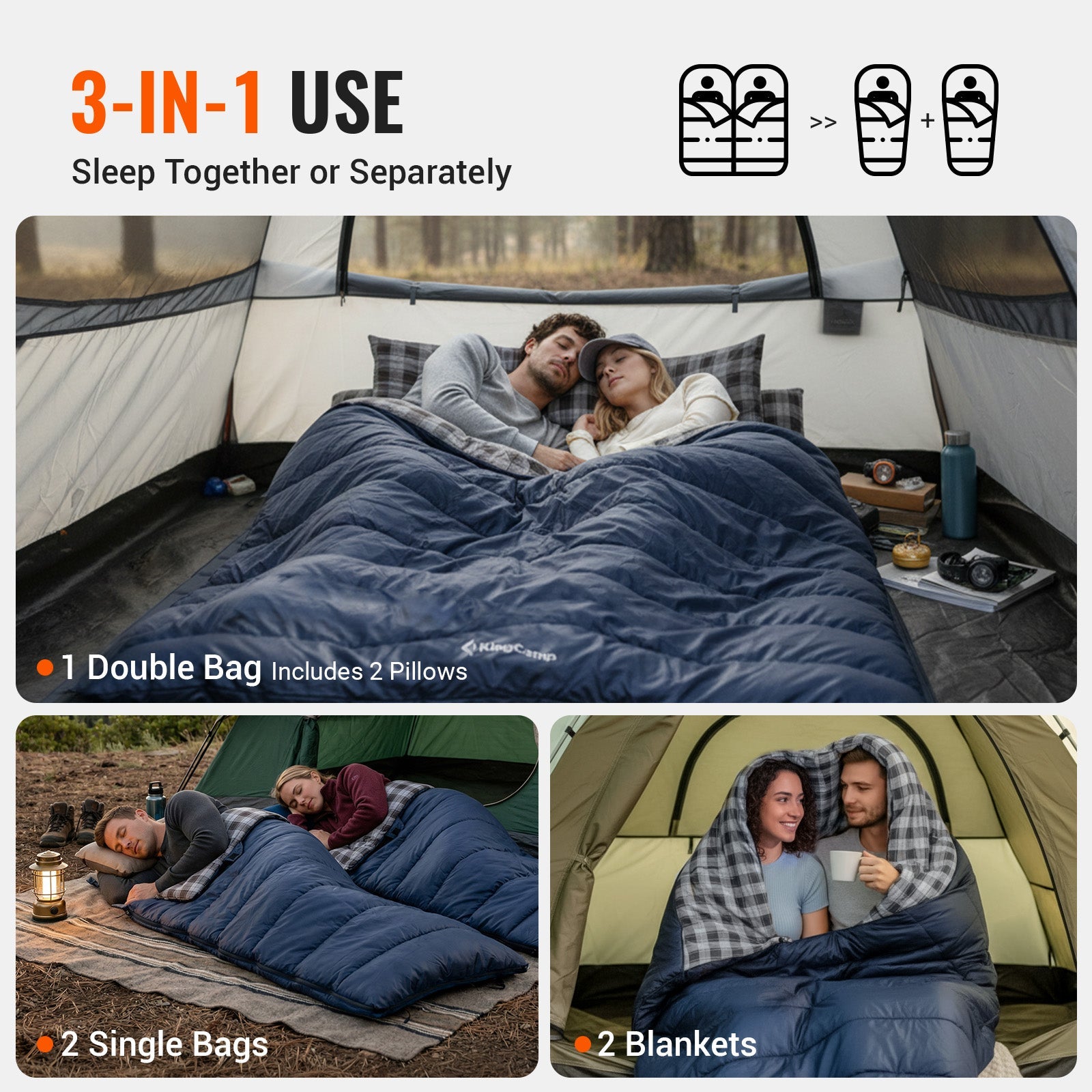 kingcamp-snowflake-300-flannel-double-sleeping-bag image 7