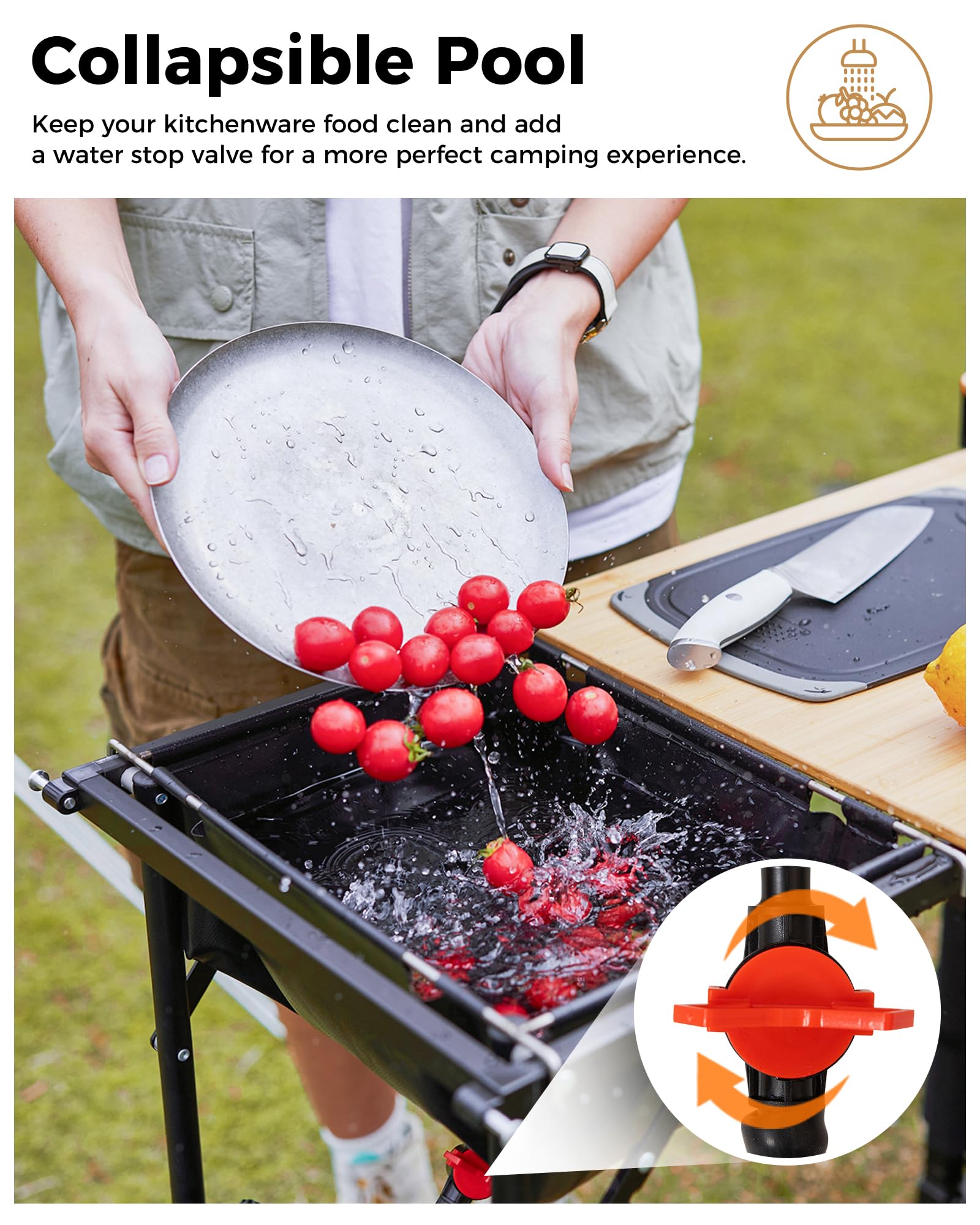 kingcamp-bamboo-plus-folding-camping-kitchen-table-with-sink-outdoor-prep-statio image 6
