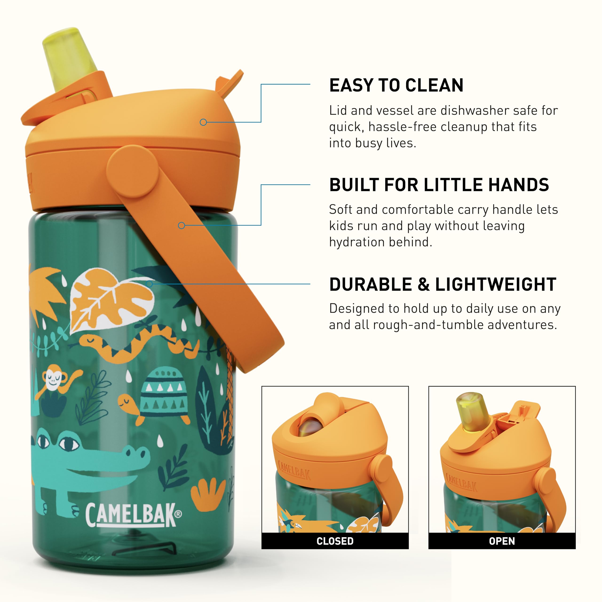 camelbak-thrive-flip-straw-kids-water-bottle-14oz-jungle-animals image 3