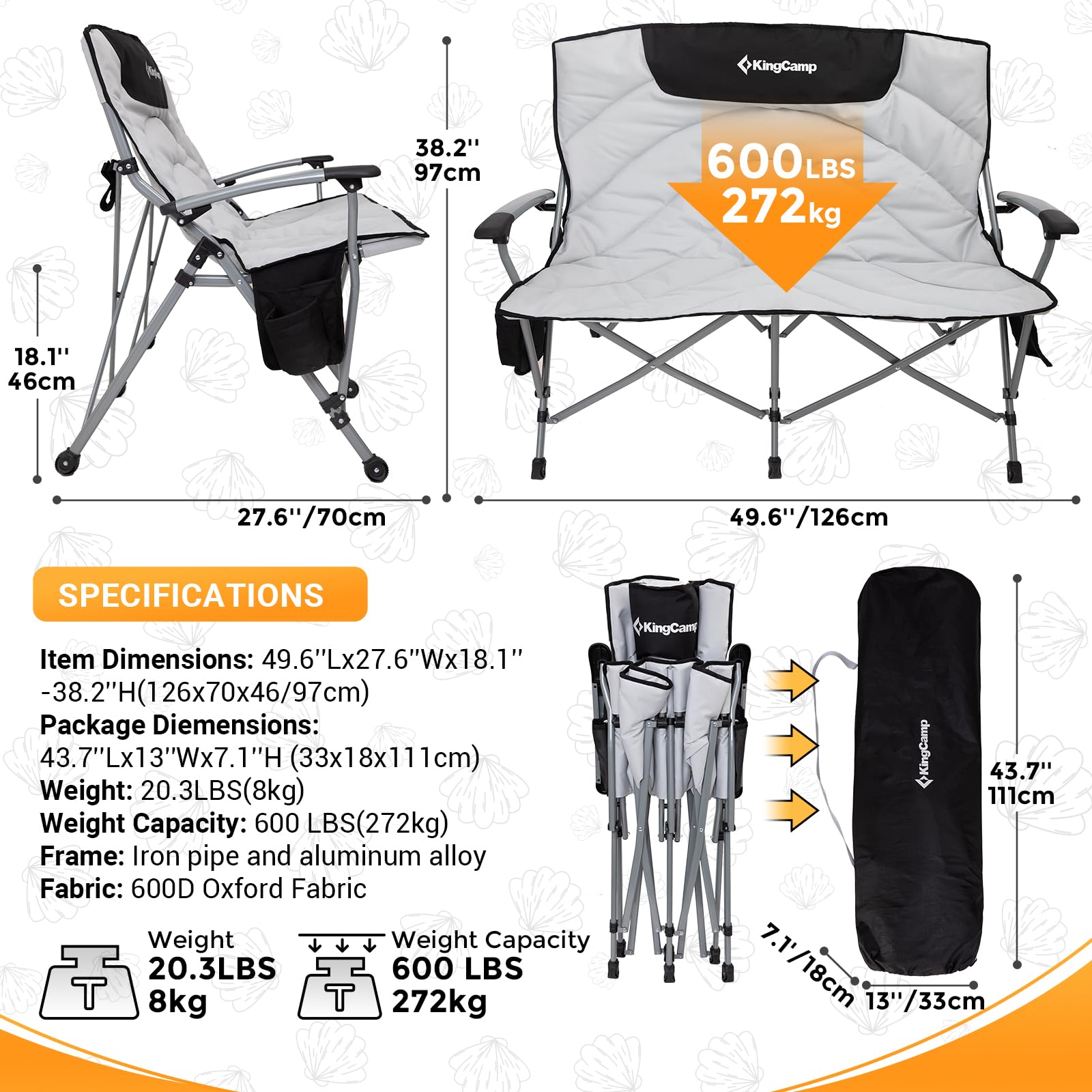 kingcamp-polar-c20-loveseat-double-seat-outdoor-chair image 7