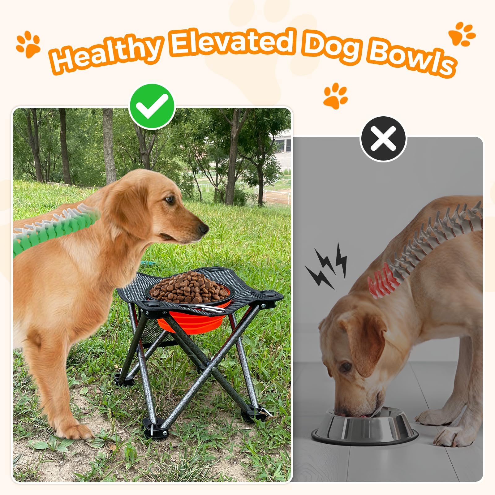 kingcamp-pets-elevated-dog-bowls-portable-stand-for-outdoor-feeding image 8