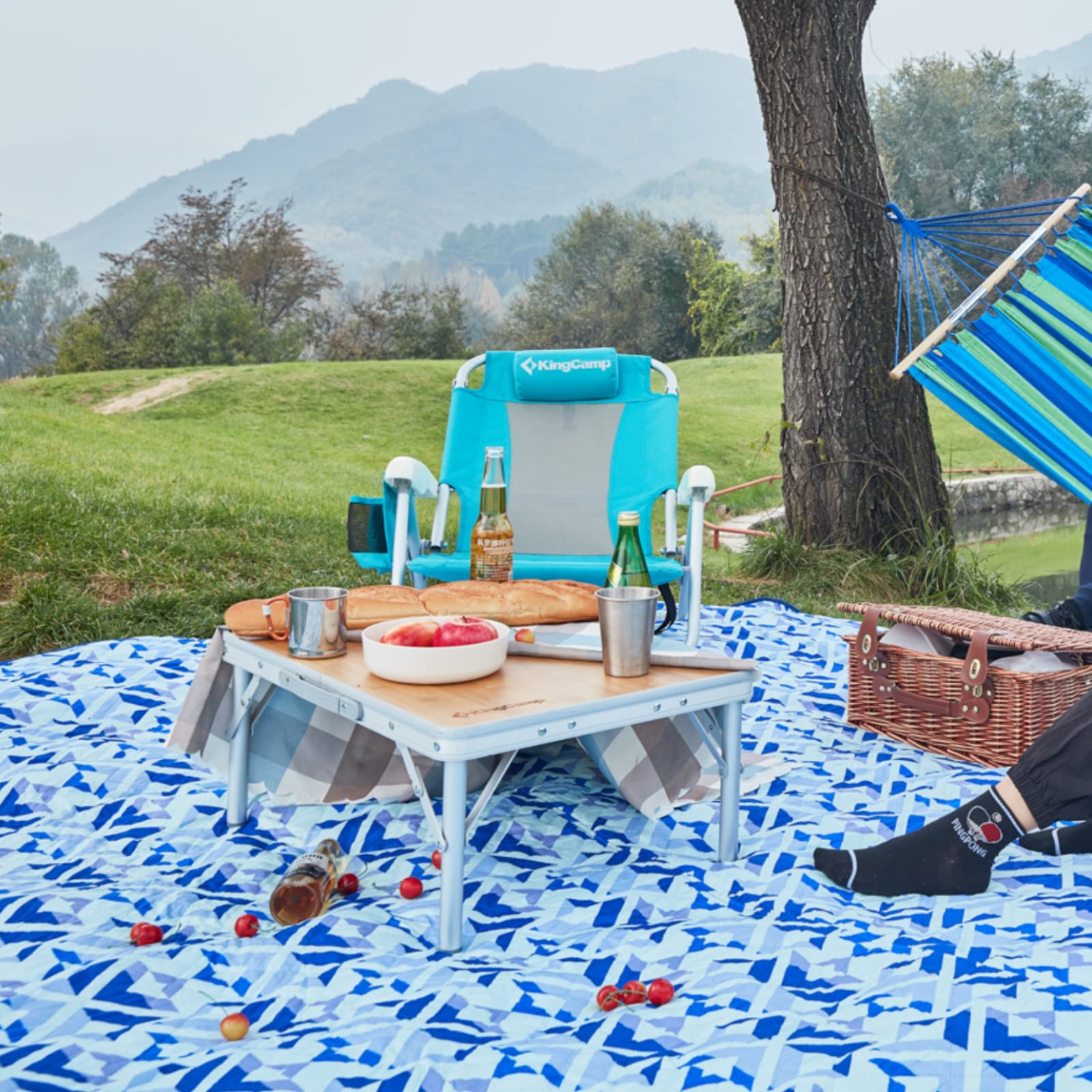 kingcamp-adjustable-bamboo-picnic-camping-table image 2