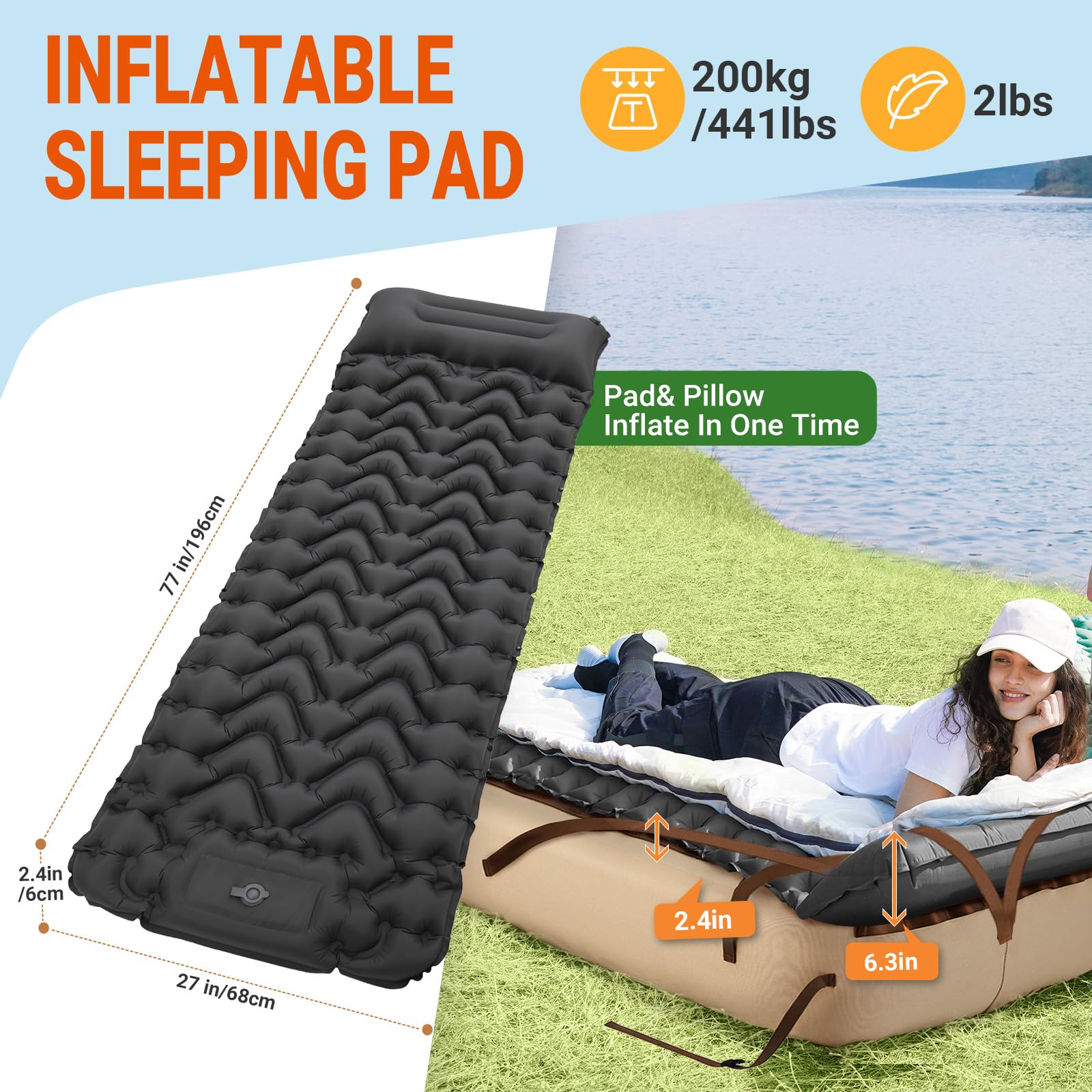 kingcamp-oak-p10-camping-air-bed-frame-with-inflatable-backpacking-pad image 3
