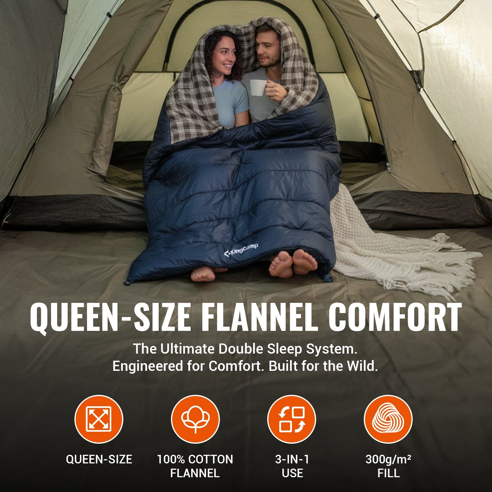kingcamp-snowflake-300-flannel-double-sleeping-bag image 3