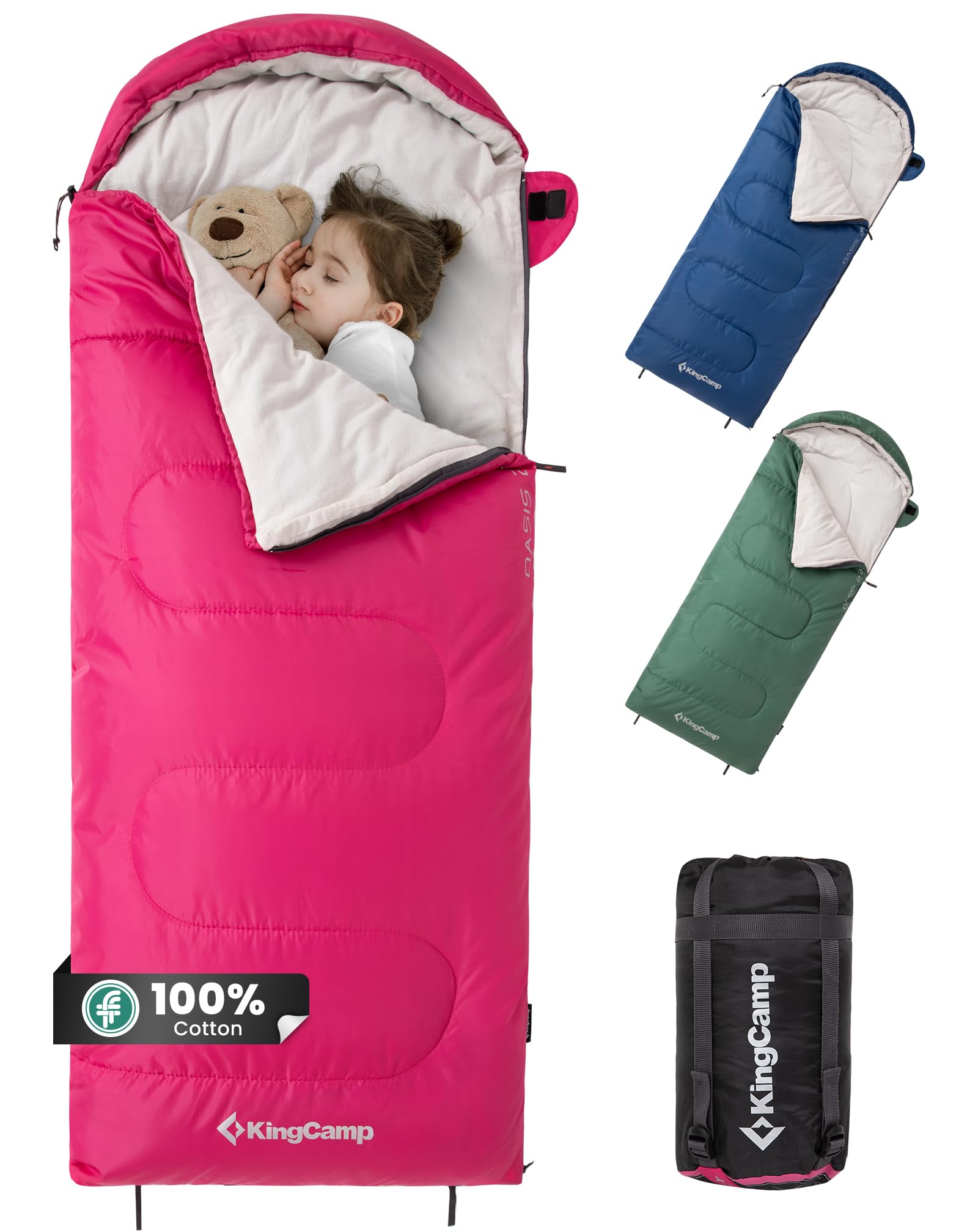 kingcamp-oasis-250s-kids-flannel-sleeping-bag image 1