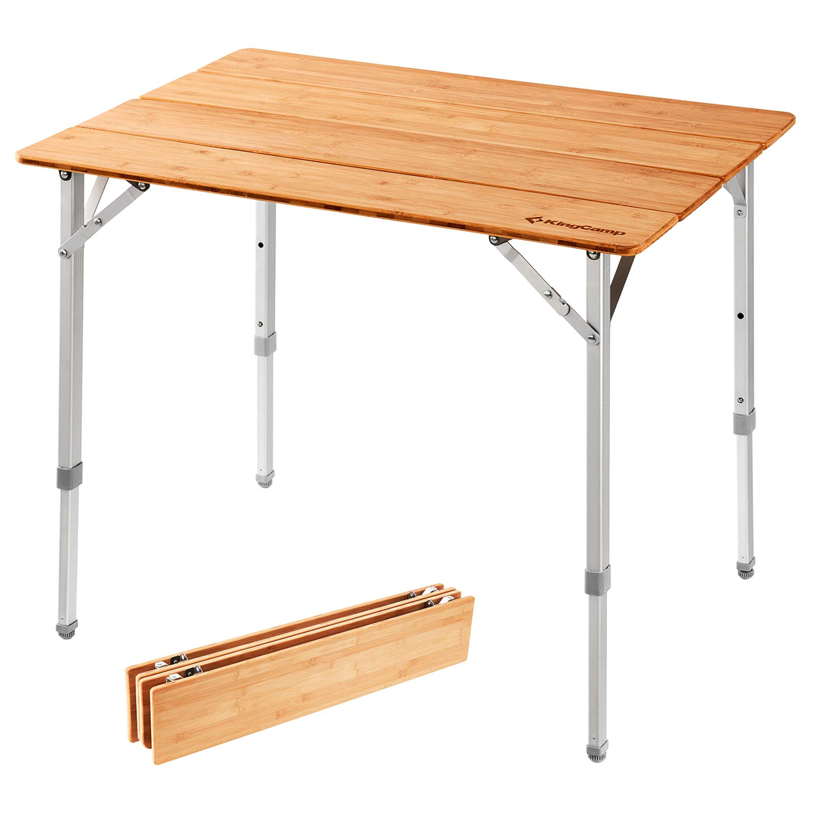 kingcamp-bamboo-folding-adjustable-height-camping-table-39-x-26-inches image 8