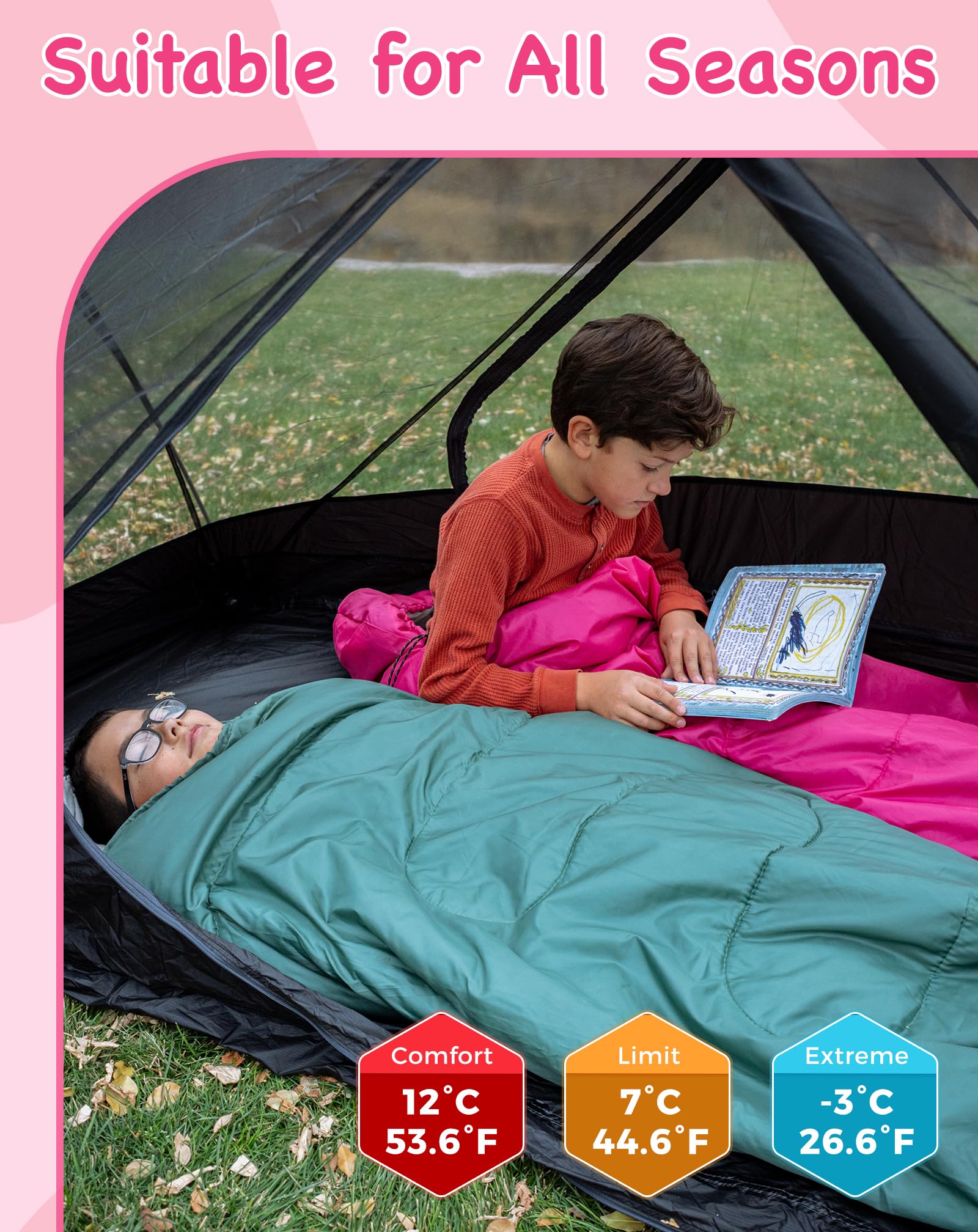kingcamp-oasis-250s-kids-flannel-sleeping-bag image 2