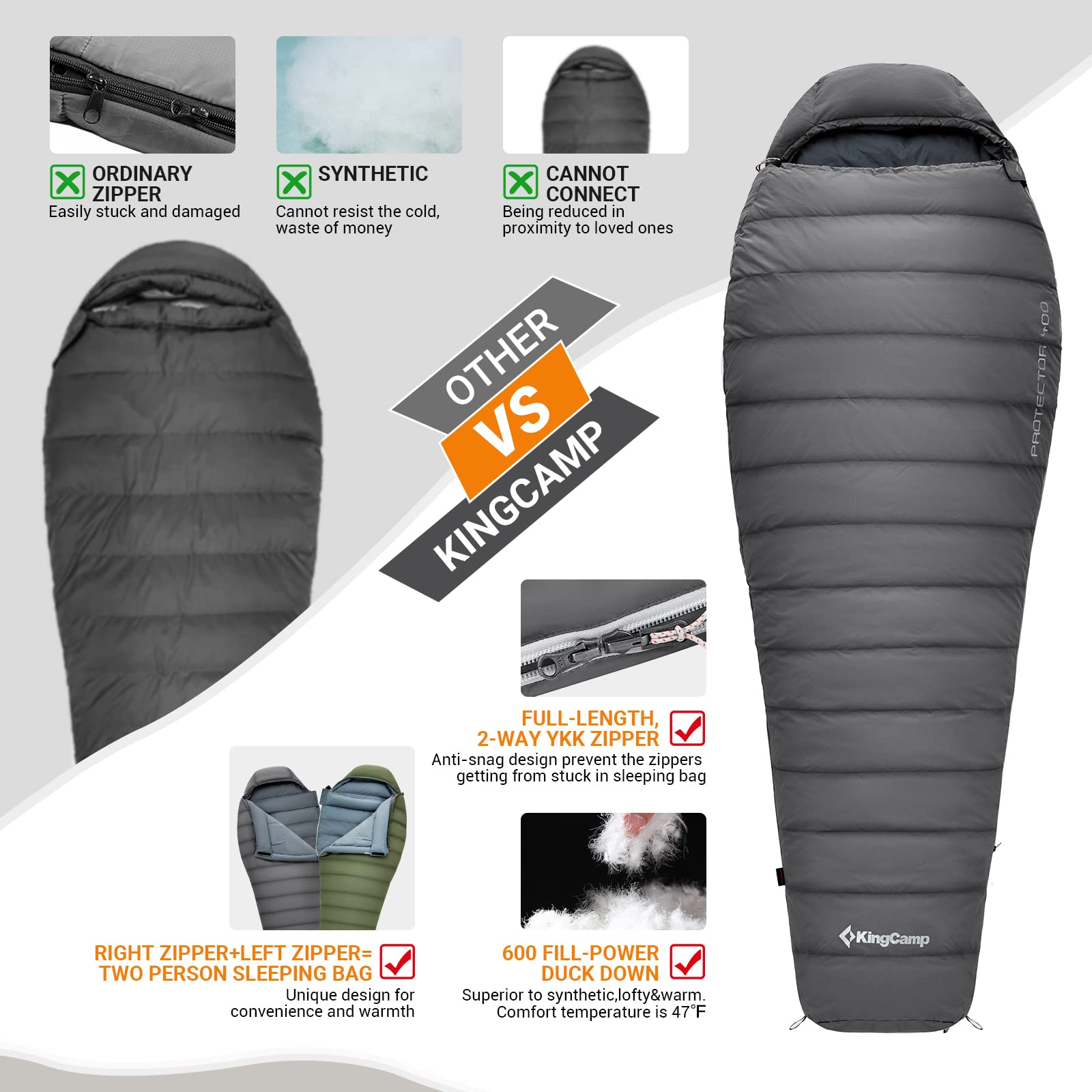 kingcamp-protector-400-down-mummy-sleeping-bag image 5
