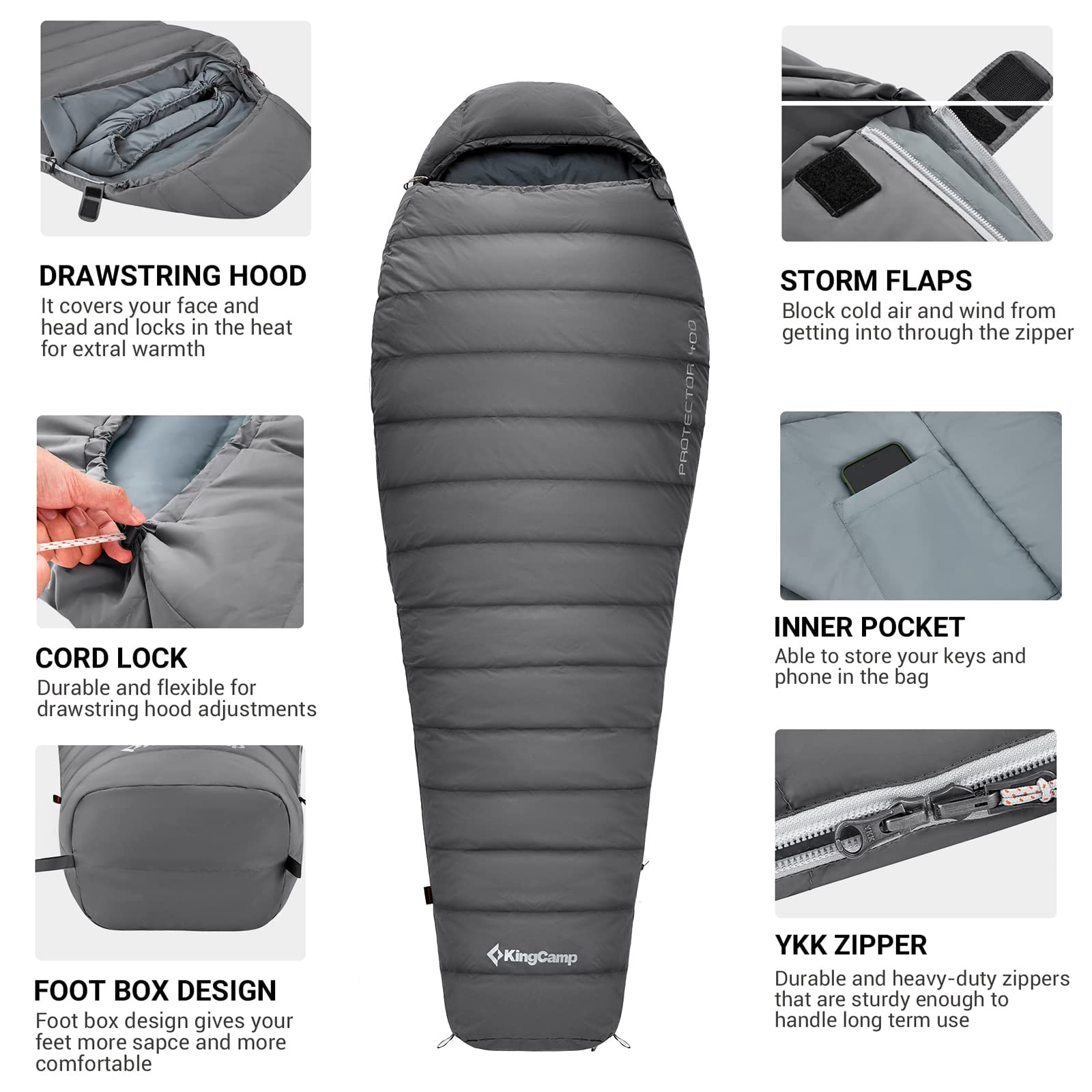 kingcamp-protector-400-down-mummy-sleeping-bag image 7