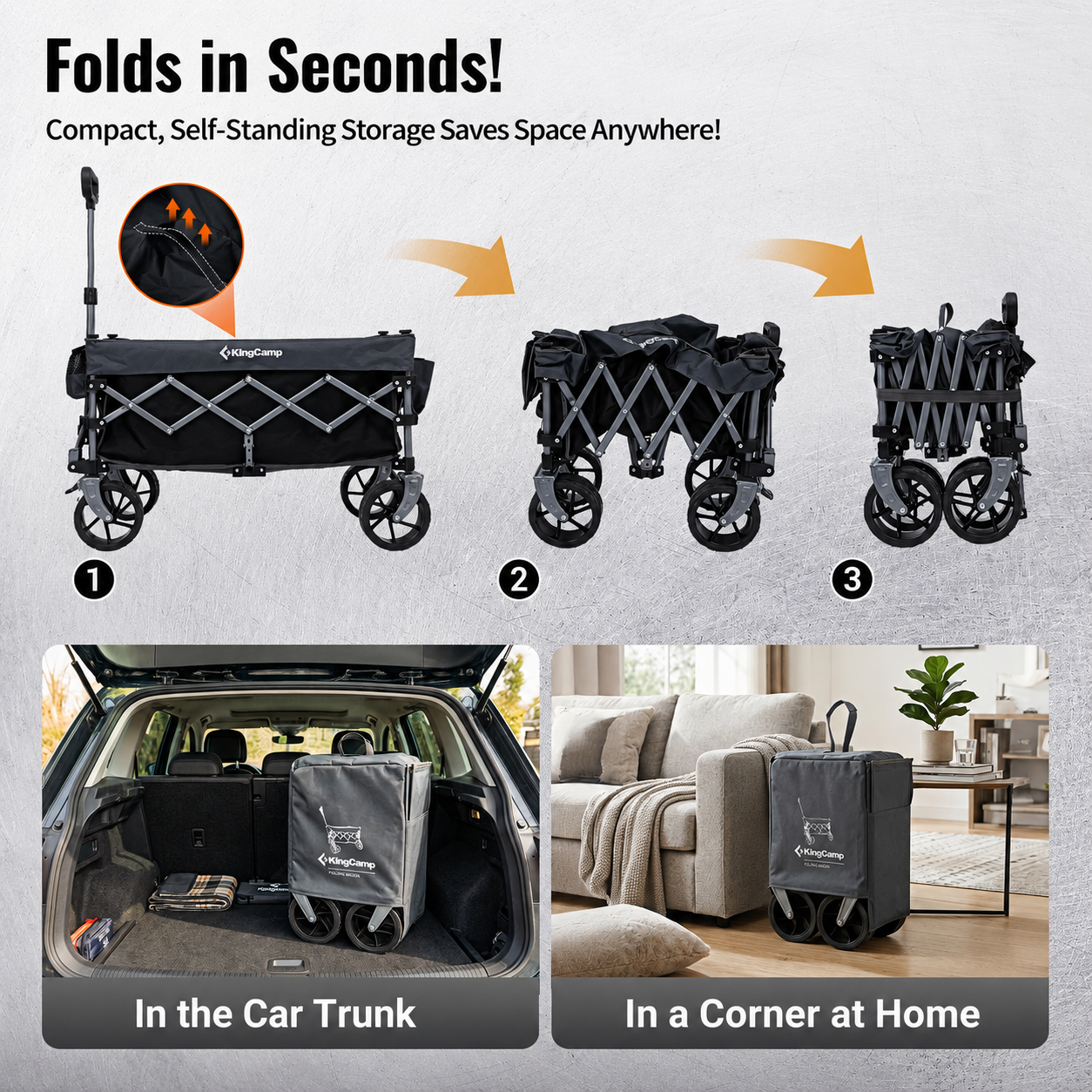 kingcamp-150l-compact-folding-wagon-cart-all-terrain-265-lb-capacity image 2