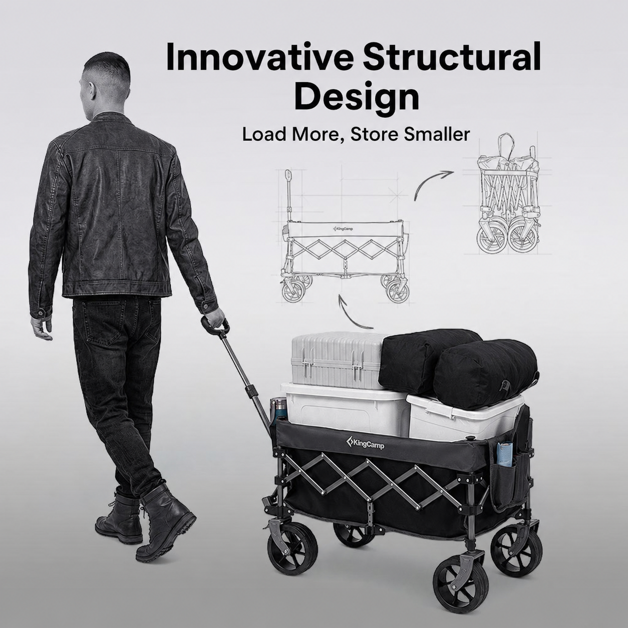 kingcamp-150l-compact-folding-wagon-cart-all-terrain-265-lb-capacity image 5