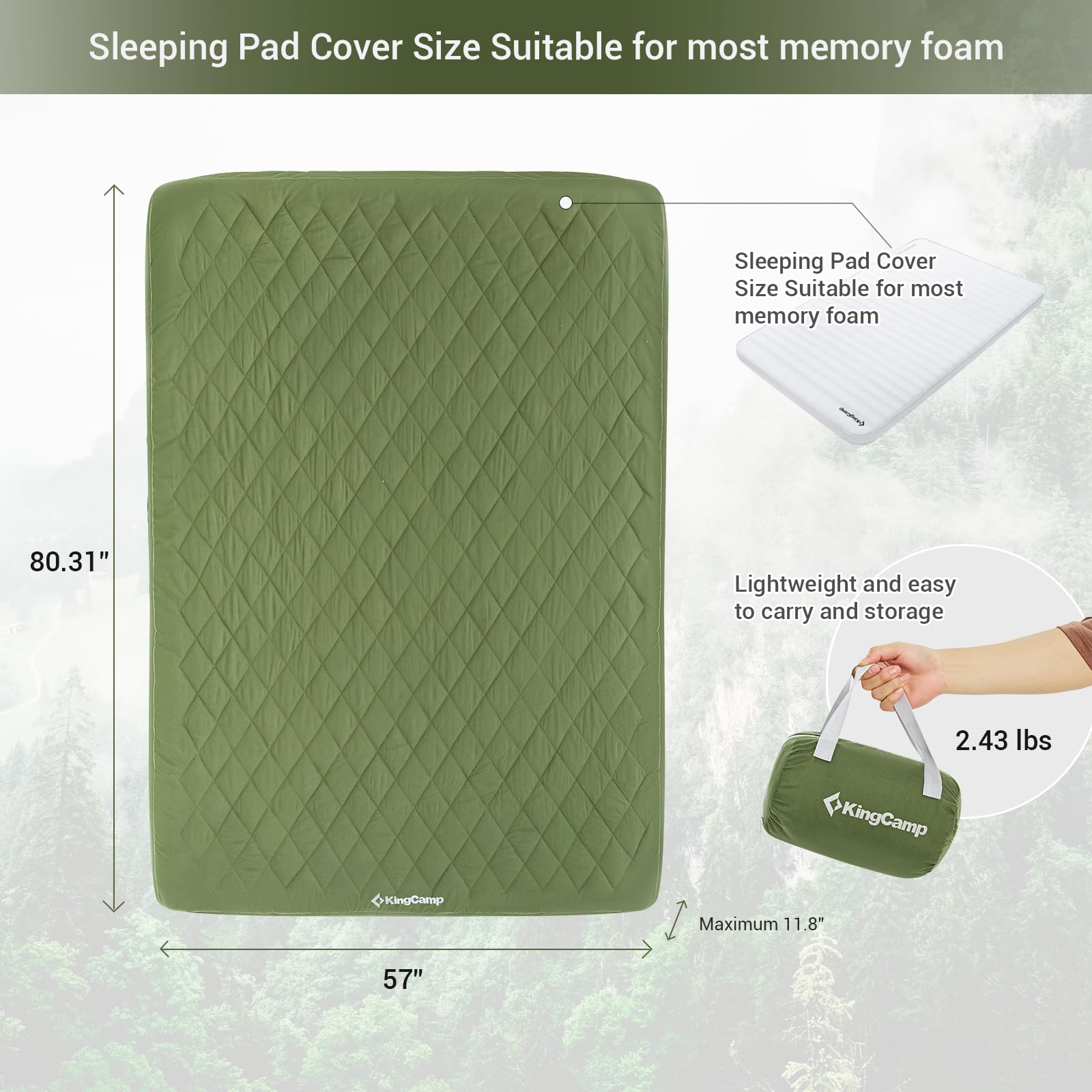 kingcamp-two-person-cotton-mattress-cover-2-2 image 2