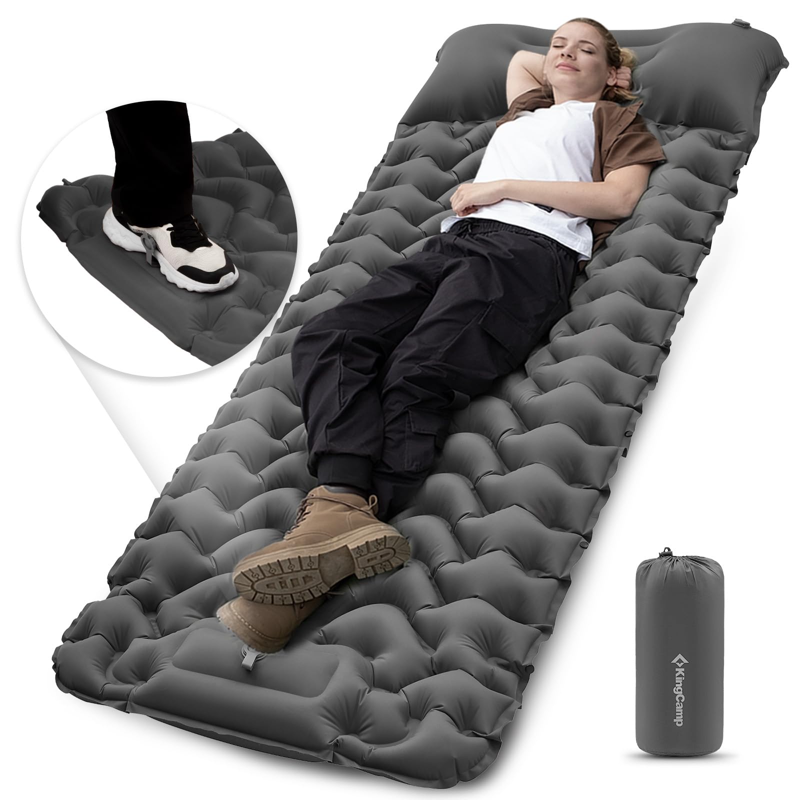 kingcamp-ultralight-self-inflating-sleeping-pad-with-built-in-foot-pump-and-pill image 2