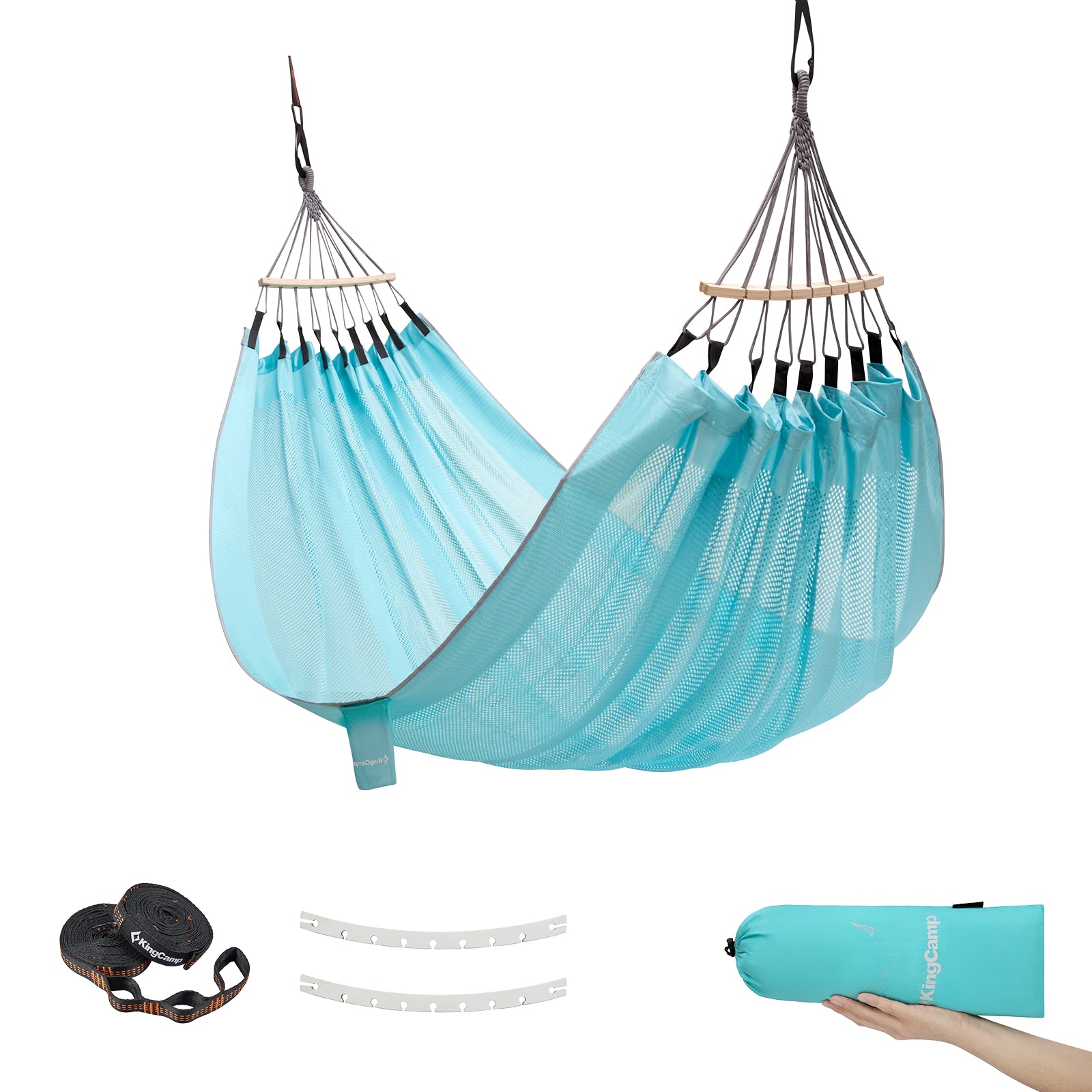 kingcamp-double-mesh-hammock-with-2-tree-straps image 2