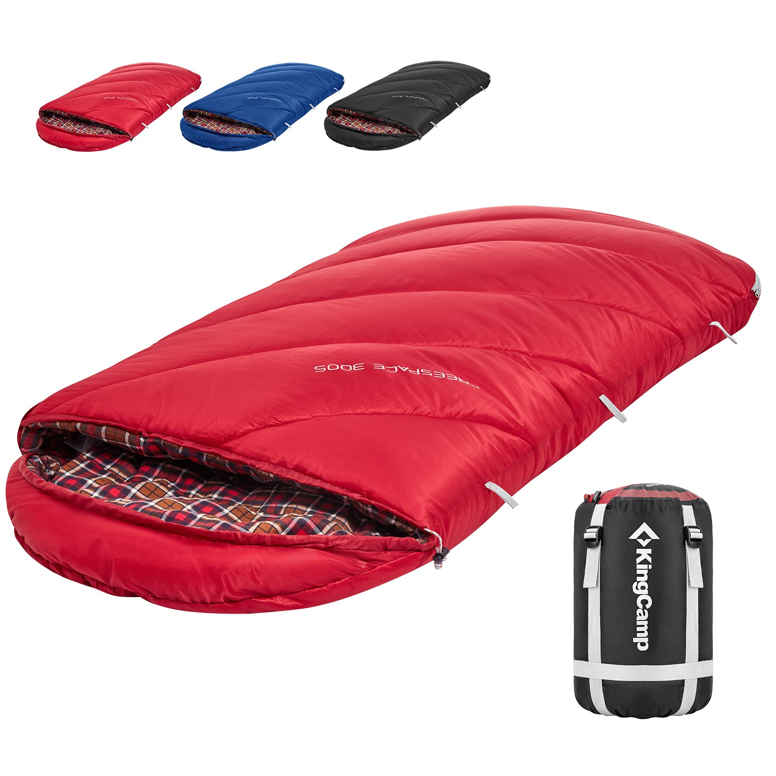 kingcamp-youth-extra-wide-sleeping-bag-for-teens-3-4-season image 4