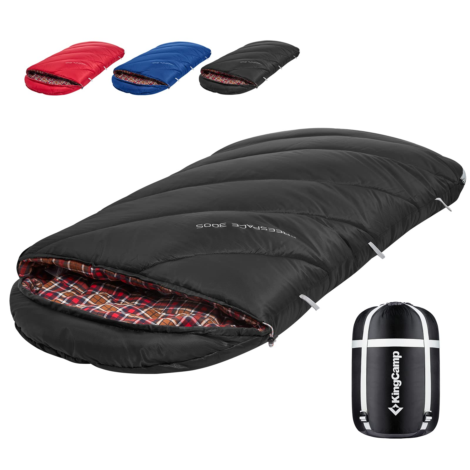 kingcamp-youth-extra-wide-sleeping-bag-for-teens-3-4-season image 3