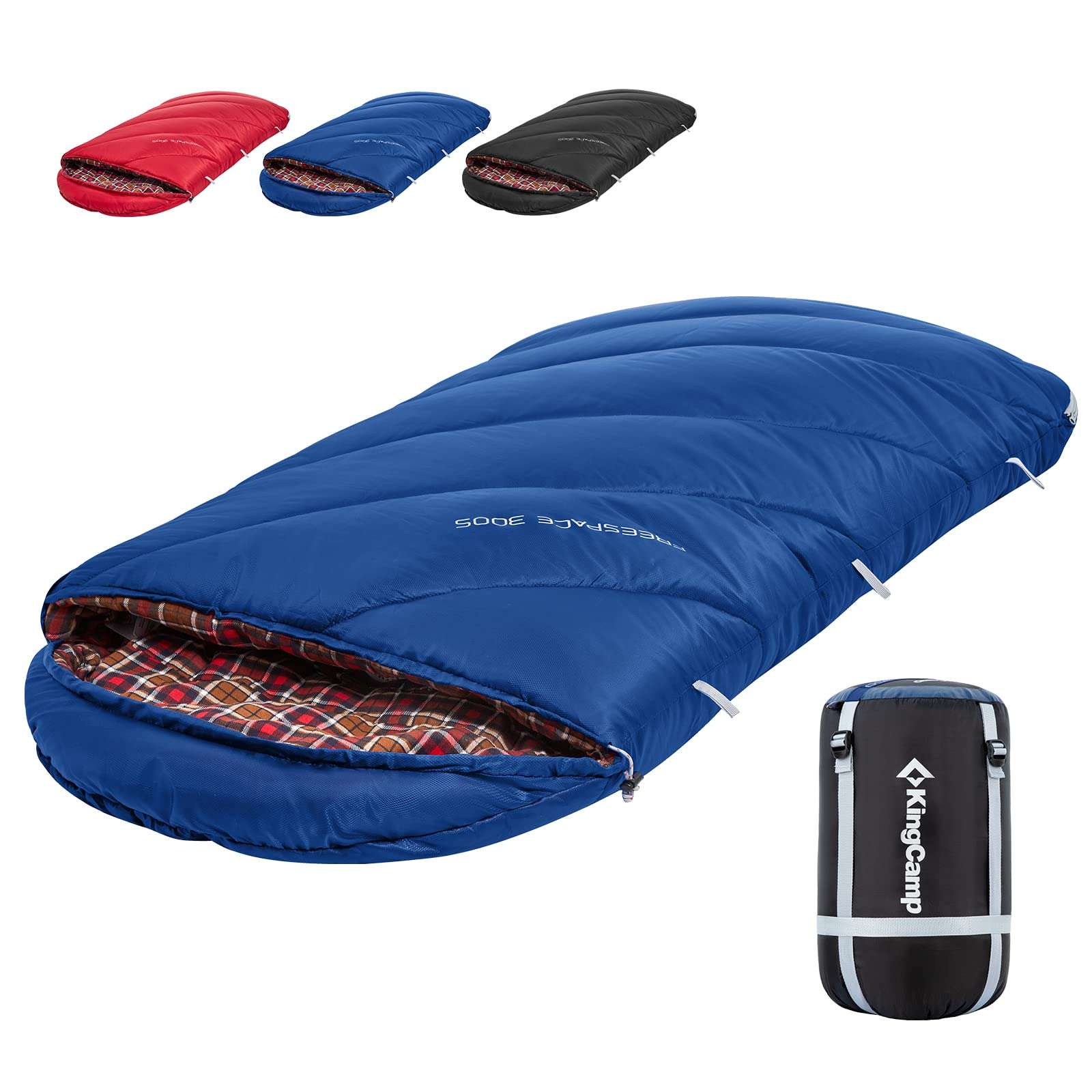 kingcamp-youth-extra-wide-sleeping-bag-for-teens-3-4-season image 2