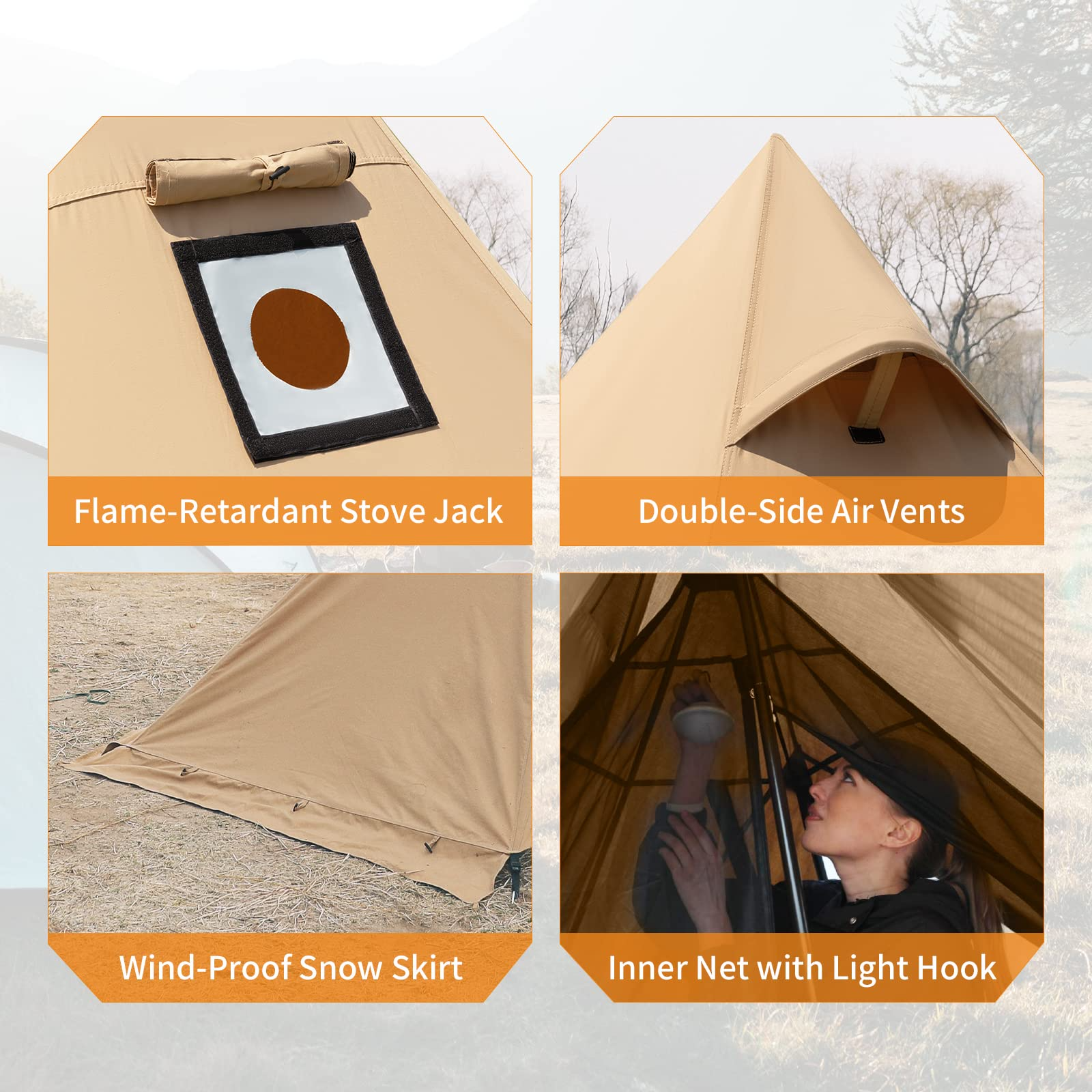 kingcamp-torino-ii-4-season-tipi-tent-with-stove-jack-and-snow-skirt image 4