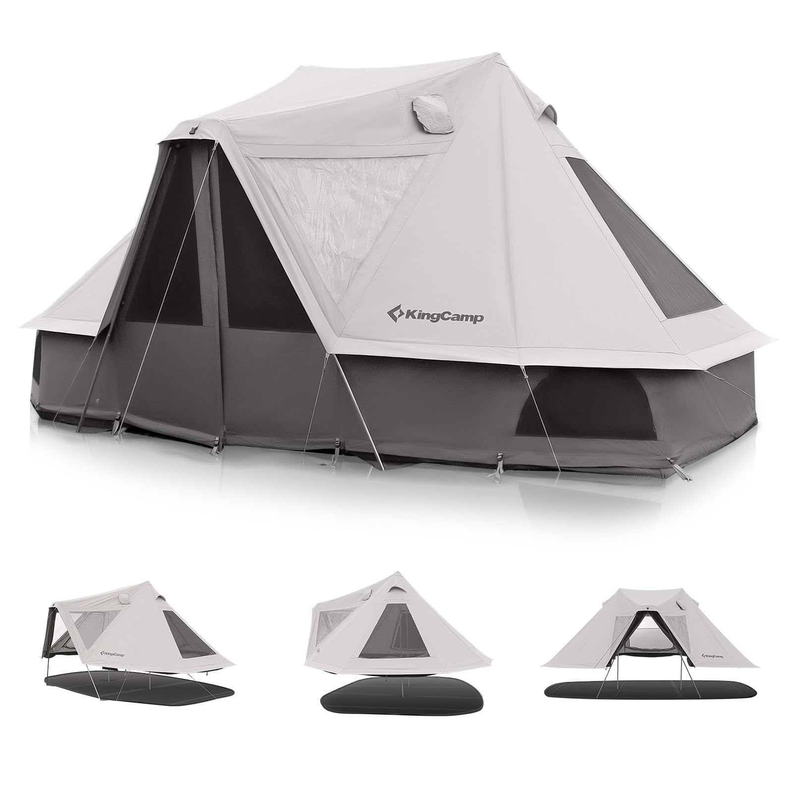 kingcamp-khan-villa-4-in-1-glamping-tent-bundle-with-stove image 6