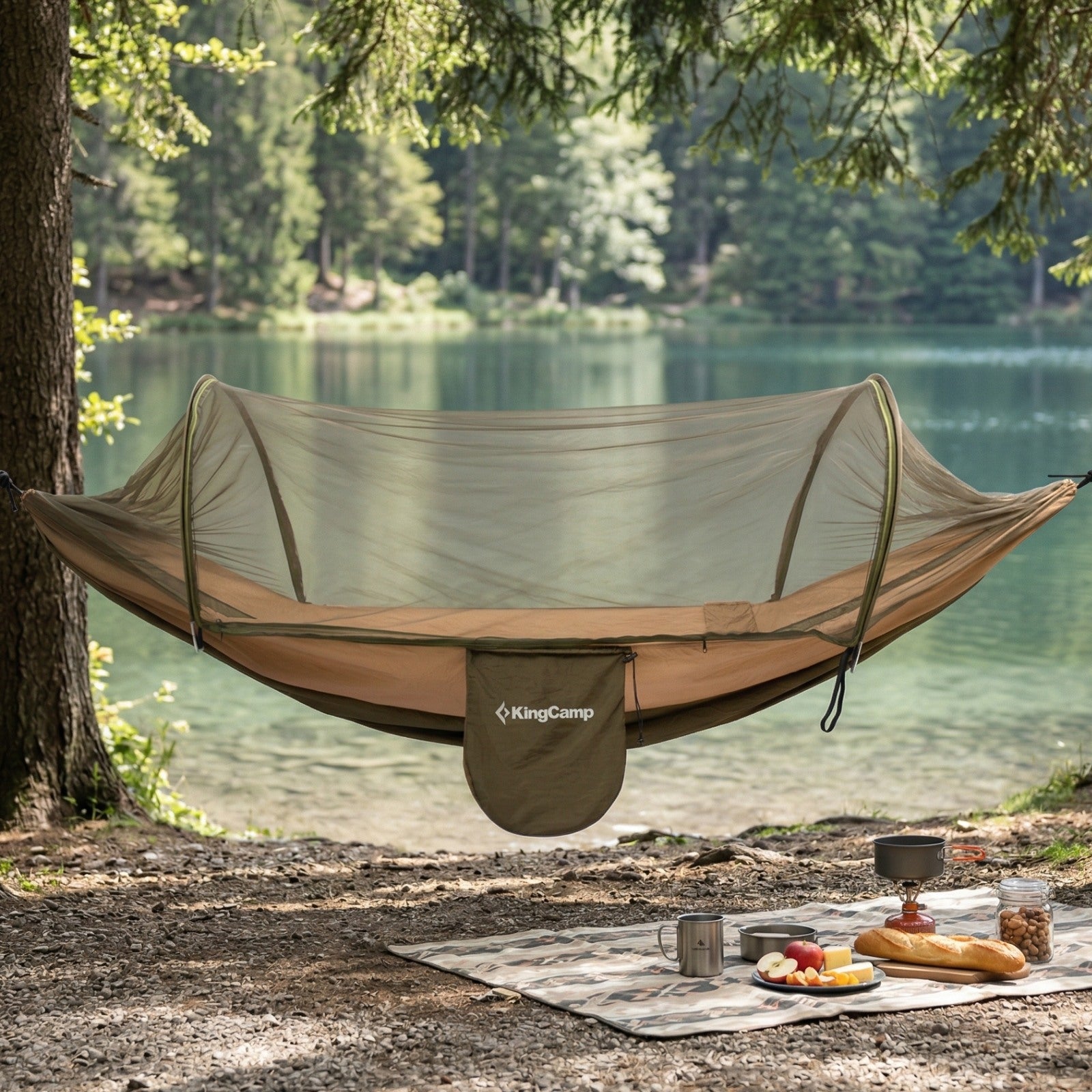 kingcamp-1-2-person-mosquito-proof-camping-hammock-with-integrated-bug-net image 2