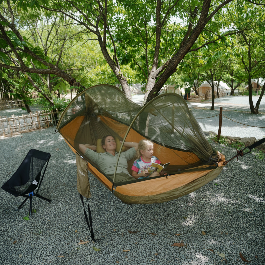 kingcamp-1-2-person-mosquito-proof-camping-hammock-with-integrated-bug-net image 5