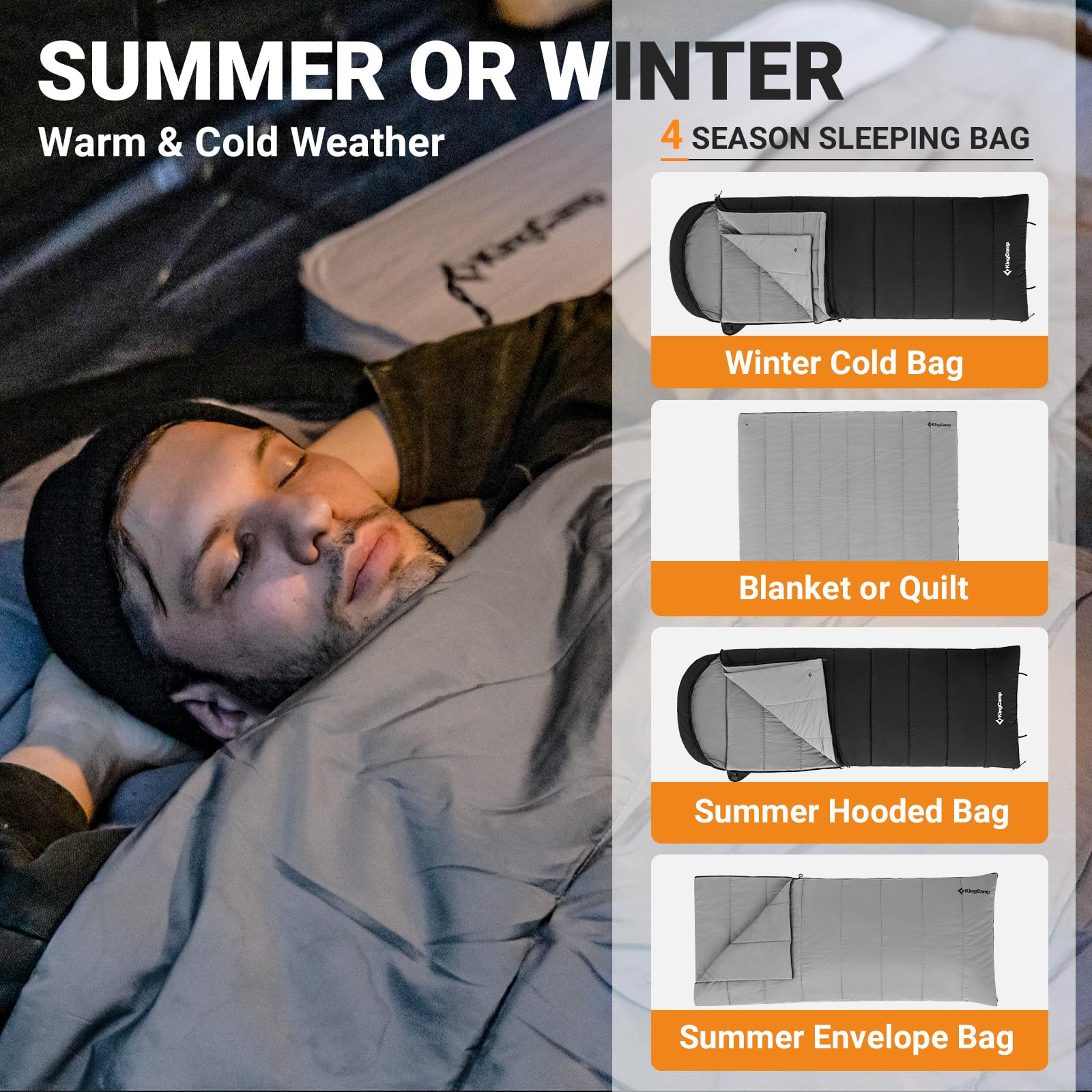 kingcamp-32f-kauai-400-3-in-1-sleeping-bag image 5
