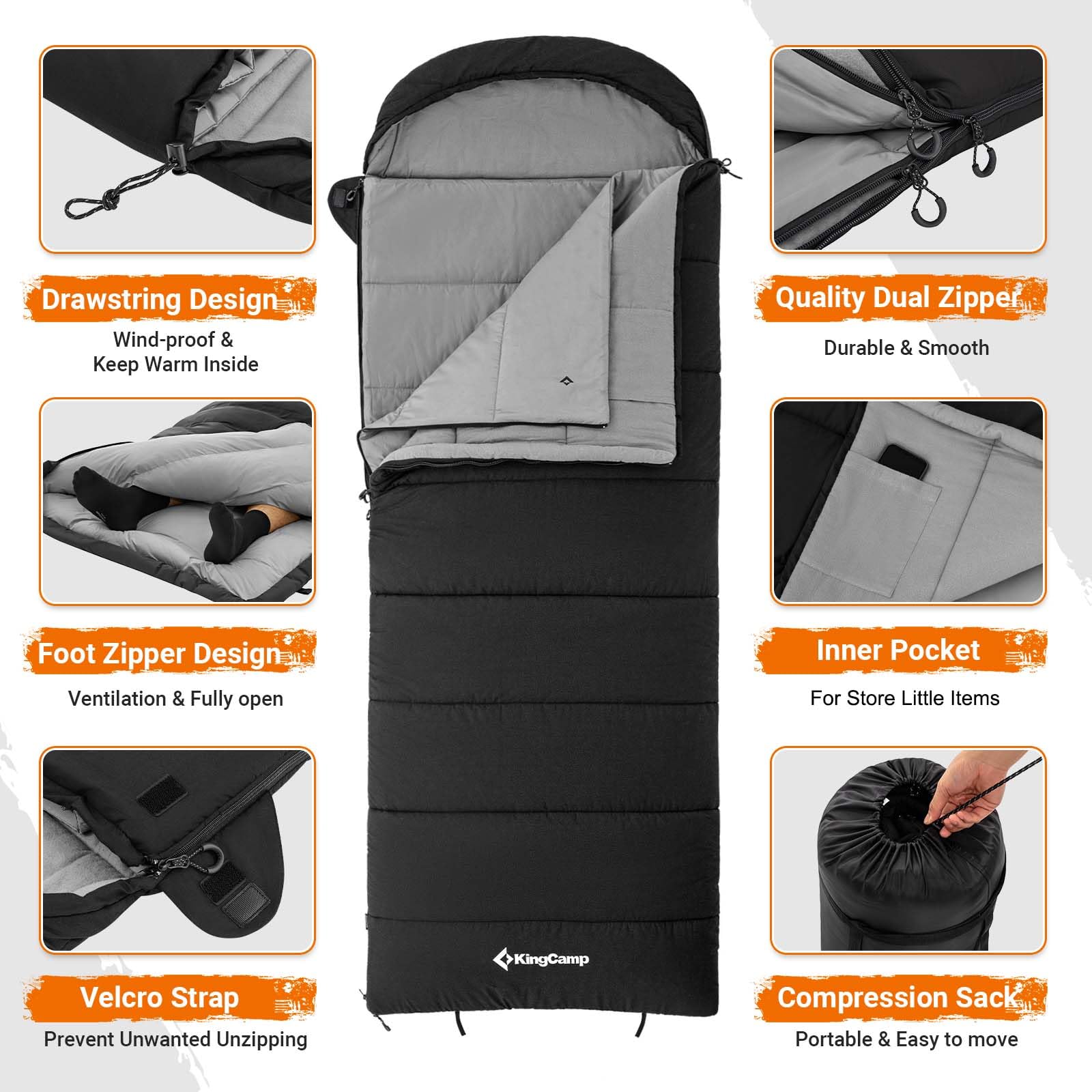 kingcamp-32f-kauai-400-3-in-1-sleeping-bag image 6