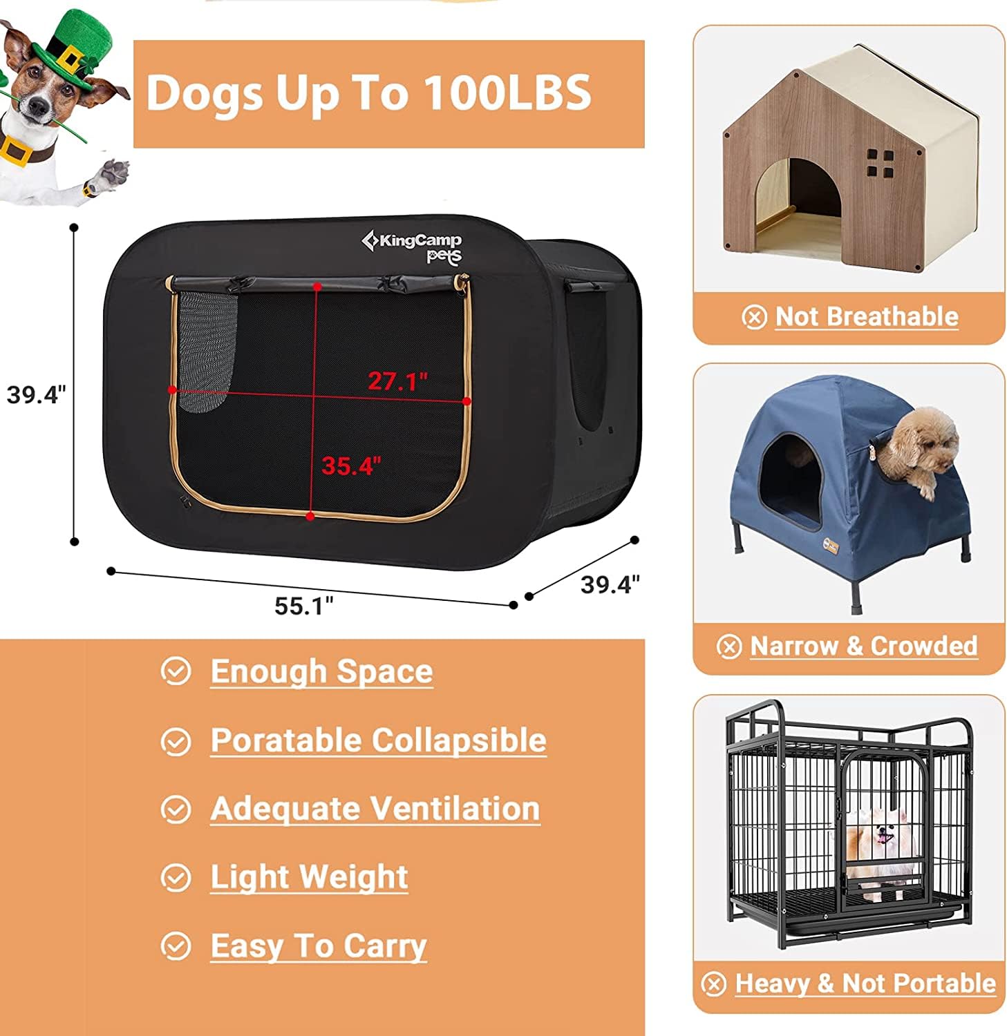 kingcamp-pets-xxl-pop-up-pet-tent-for-large-dogs image 3