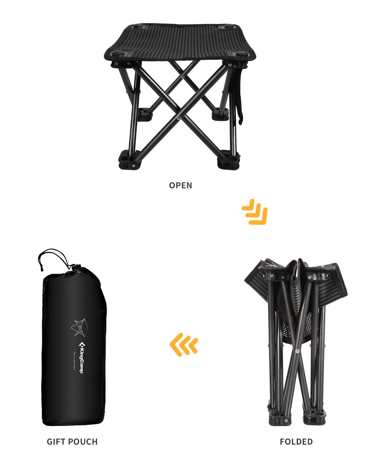 kingcamp-maza-portable-folding-camping-stool-with-side-pocket-and-carry-bag image 5