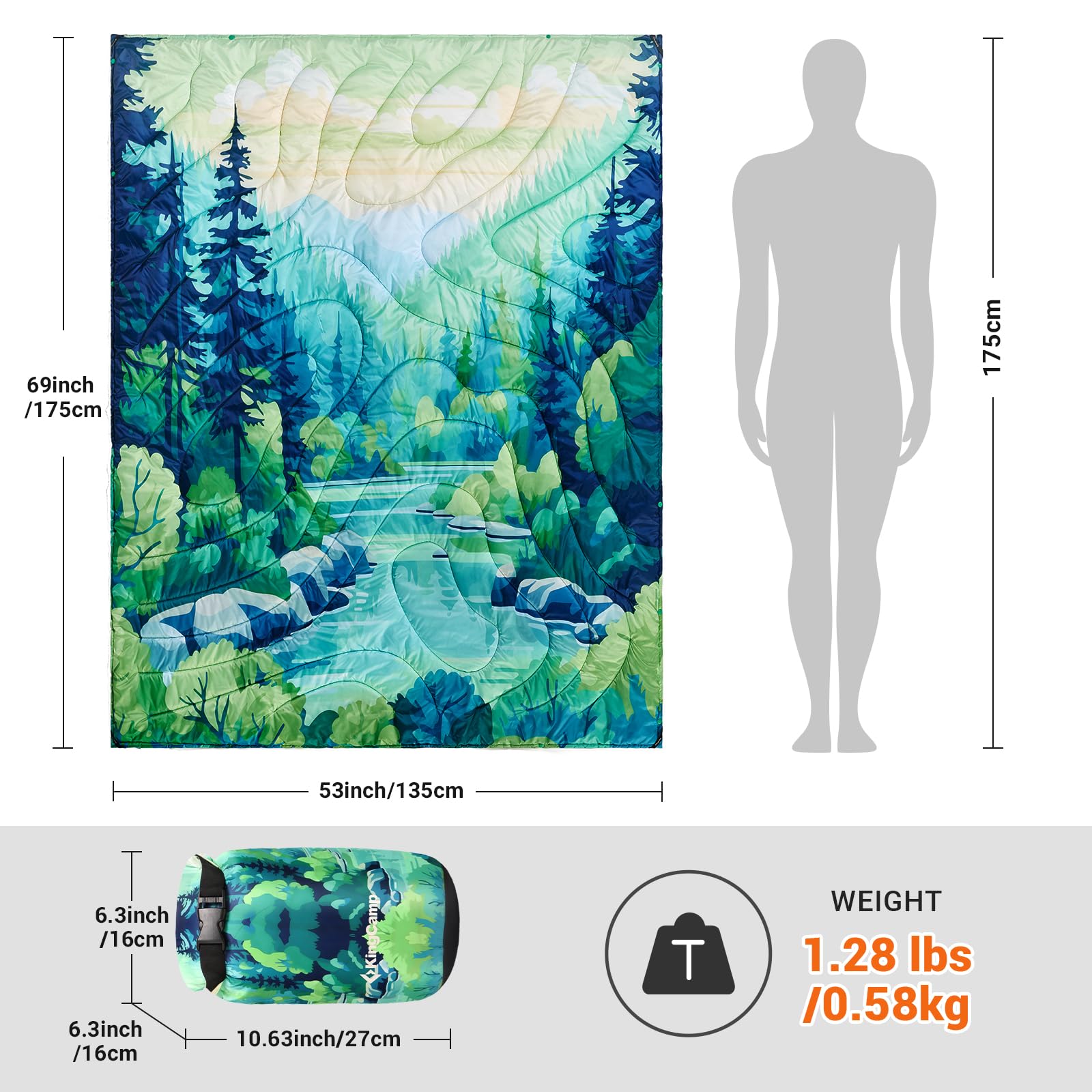 kingcamp-smart-150-travel-blanket-multipurpose-throw-emergency-sleeping-bag image 2