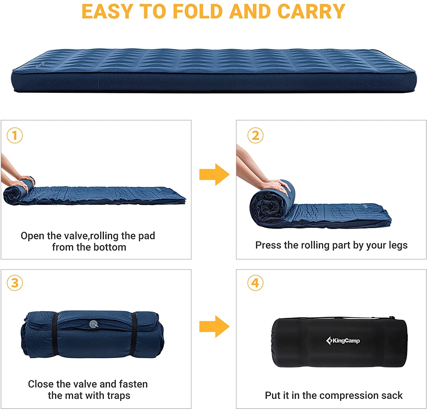 kingcamp-4-inch-thick-self-inflating-camping-pad-insulated-3d-sides-sleeping-mat image 3