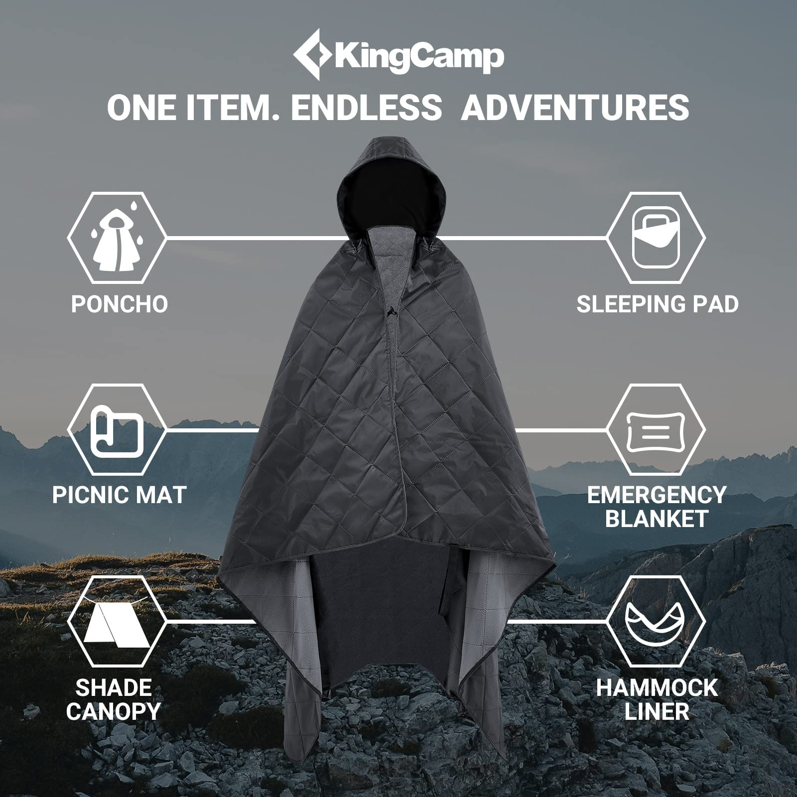 kingcamp-3-in-1-outdoor-hooded-blanket-waterproof-sandproof-wearable image 6