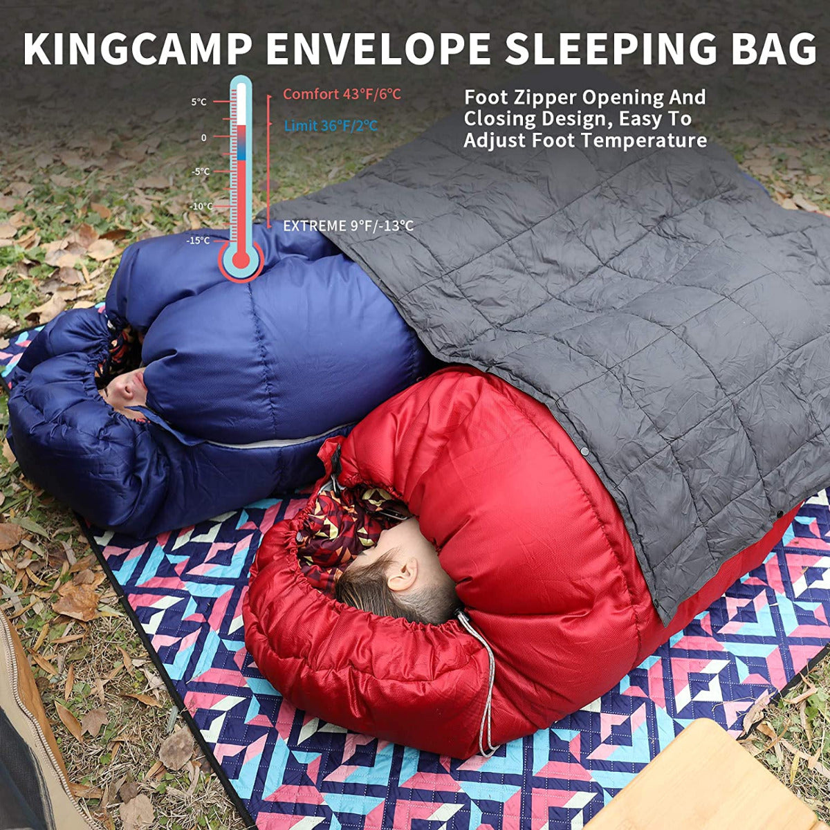 kingcamp-0-degree-3-season-synthetic-sleeping-bag-20-f-comfort-rating image 5