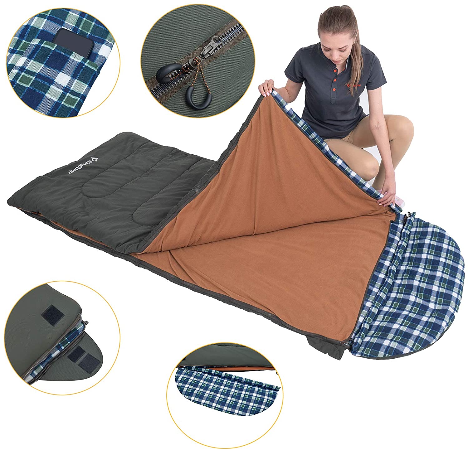 kingcamp-3-season-3-in-1-envelope-hooded-sleeping-bag image 7