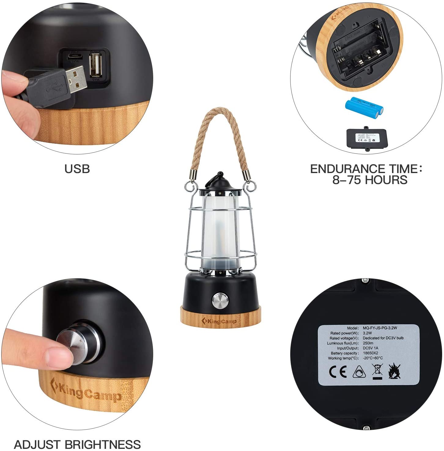 kingcamp-adjustable-brightness-rechargeable-lantern image 3