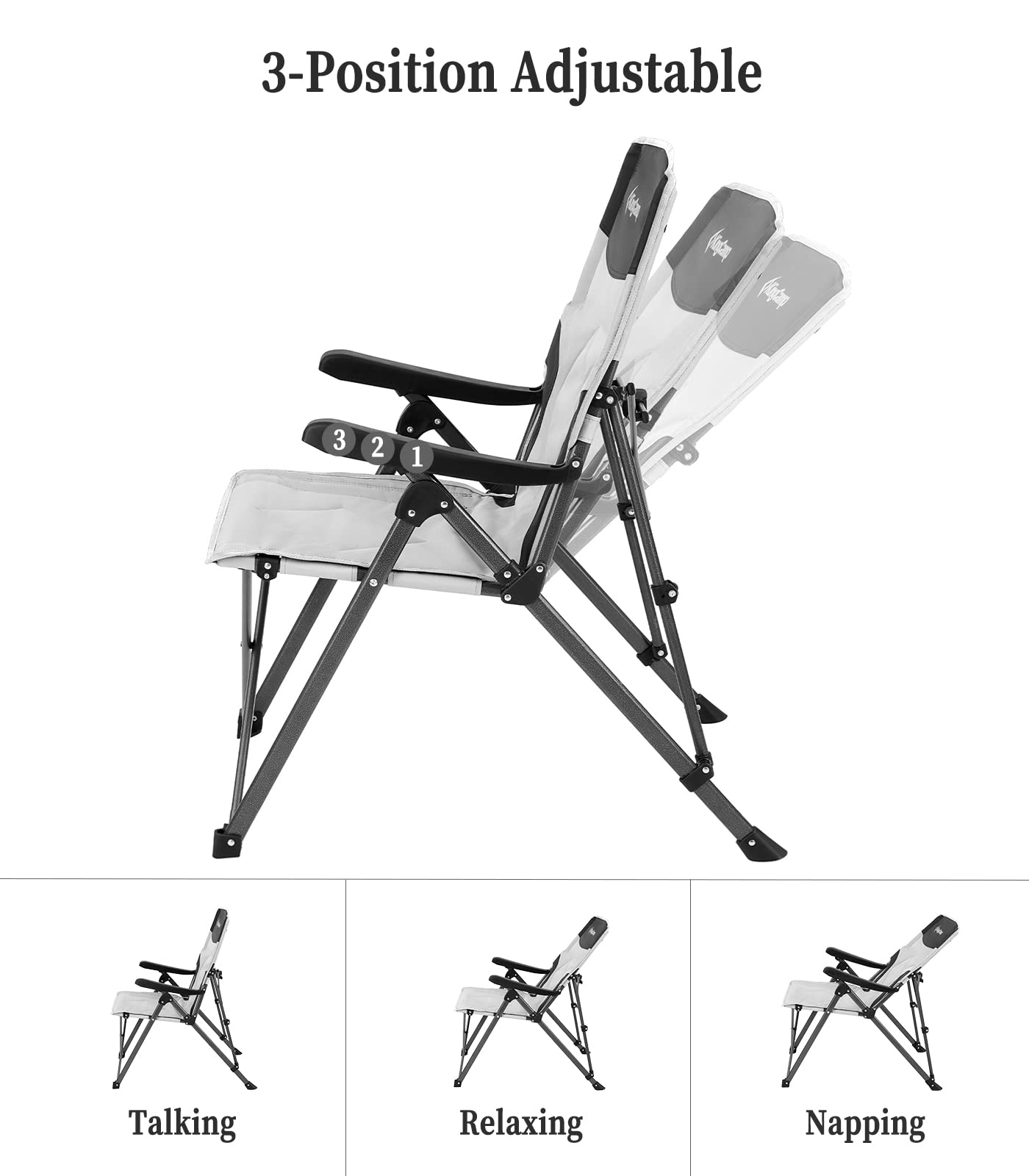 kingcamp-adjustable-heavy-duty-high-back-camping-chair-steel-frame image 4