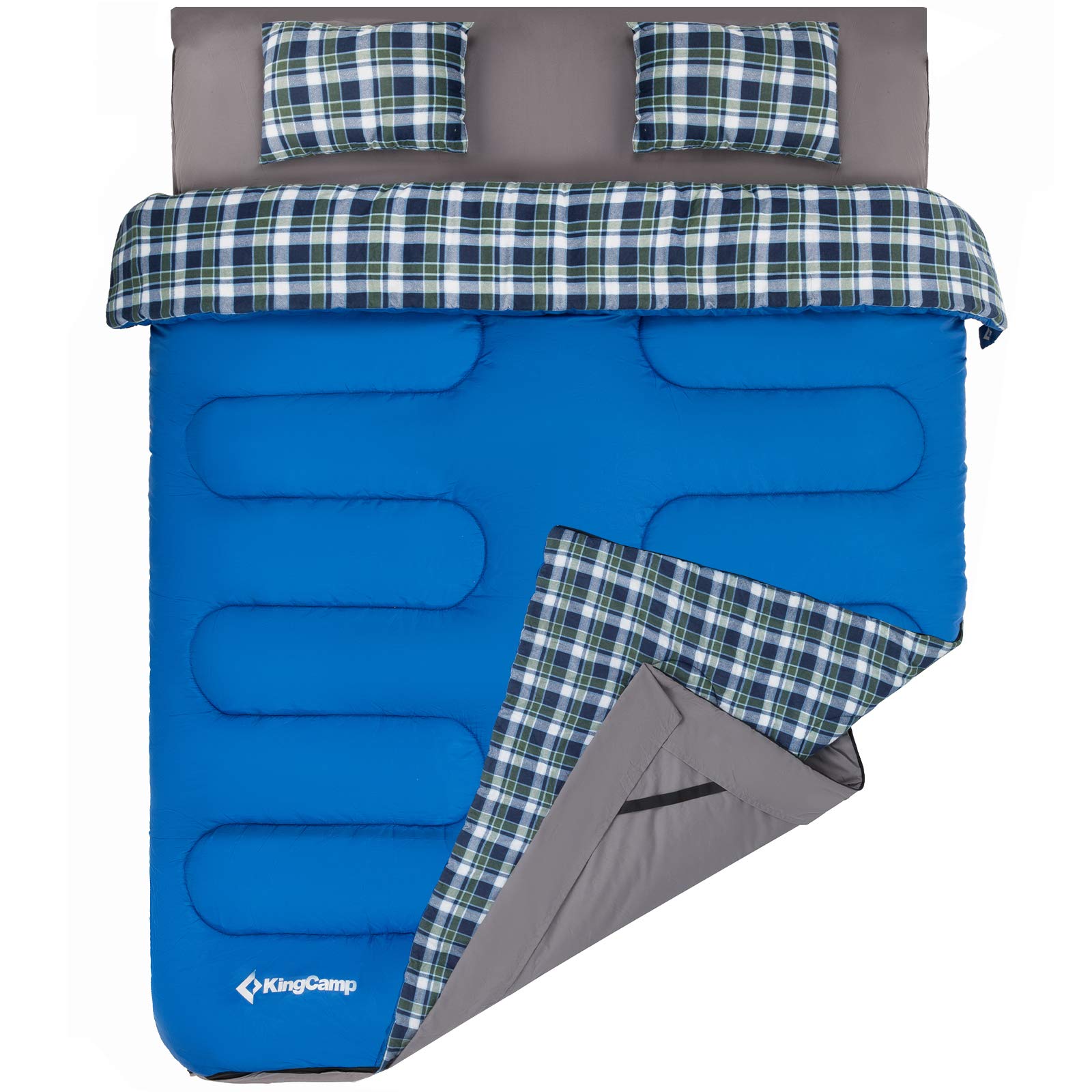 kingcamp-airbed-fitted-double-sleeping-bag-with-sheet-pillows image 2