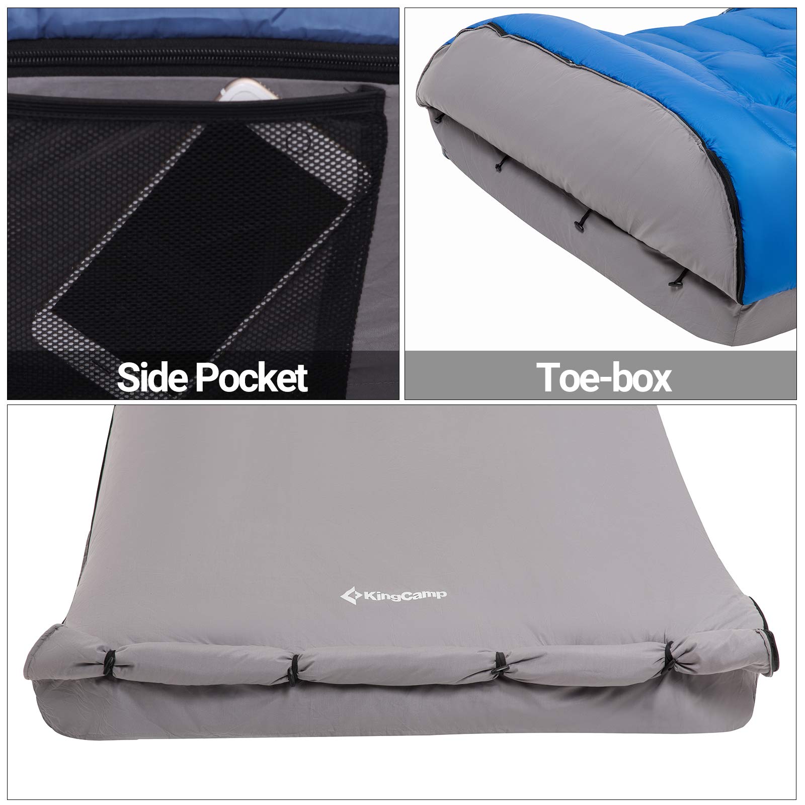 kingcamp-airbed-fitted-double-sleeping-bag-with-sheet-pillows image 4