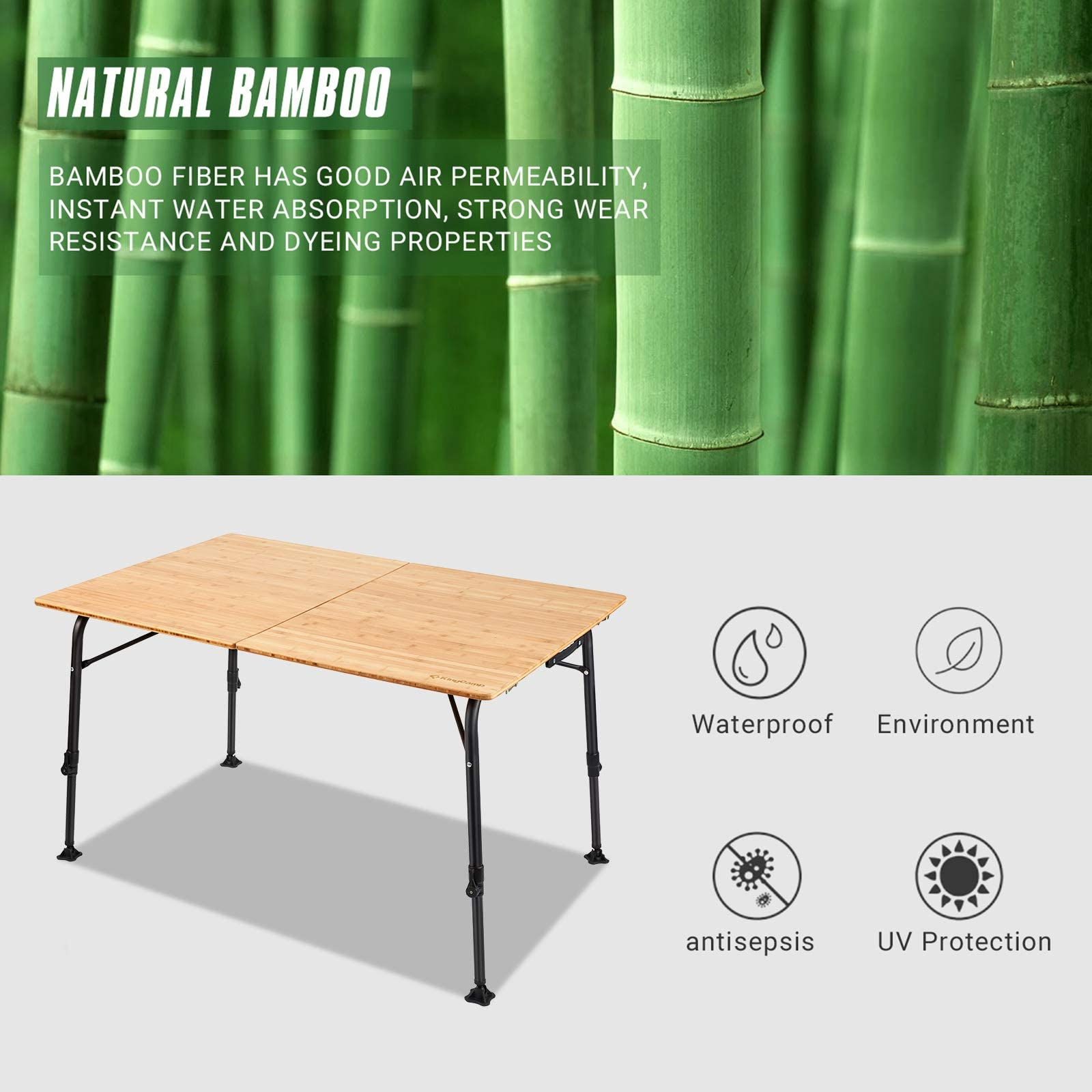 kingcamp-bamboo-4-6-people-folding-table-with-adjustable-height image 6