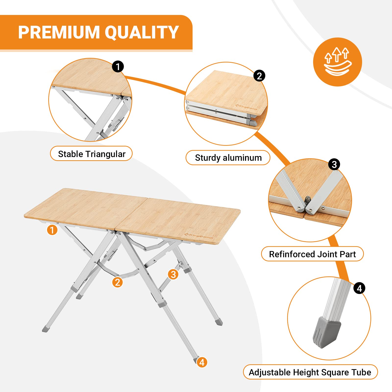 kingcamp-small-bamboo-folding-picnic-table image 3