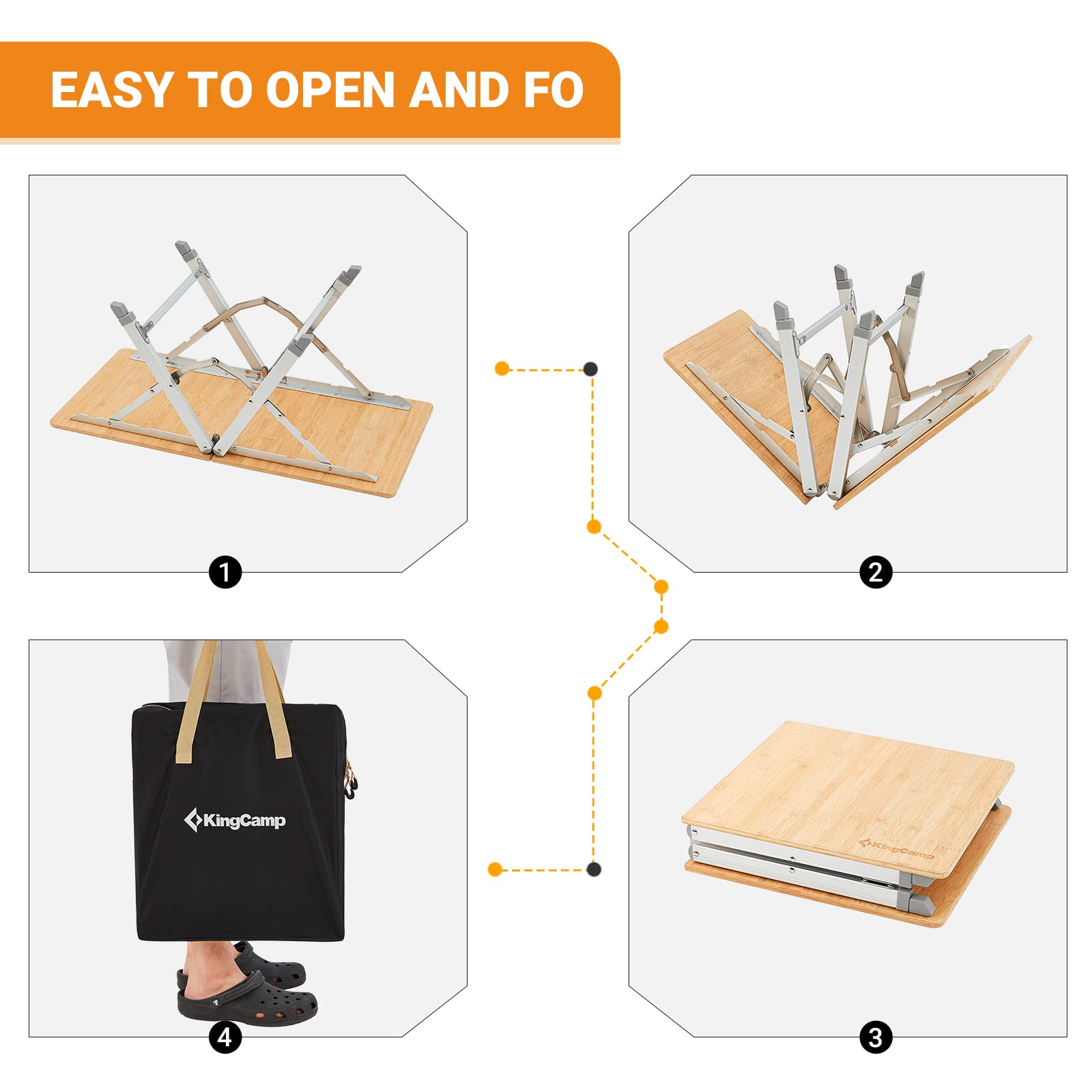 kingcamp-small-bamboo-folding-picnic-table image 4