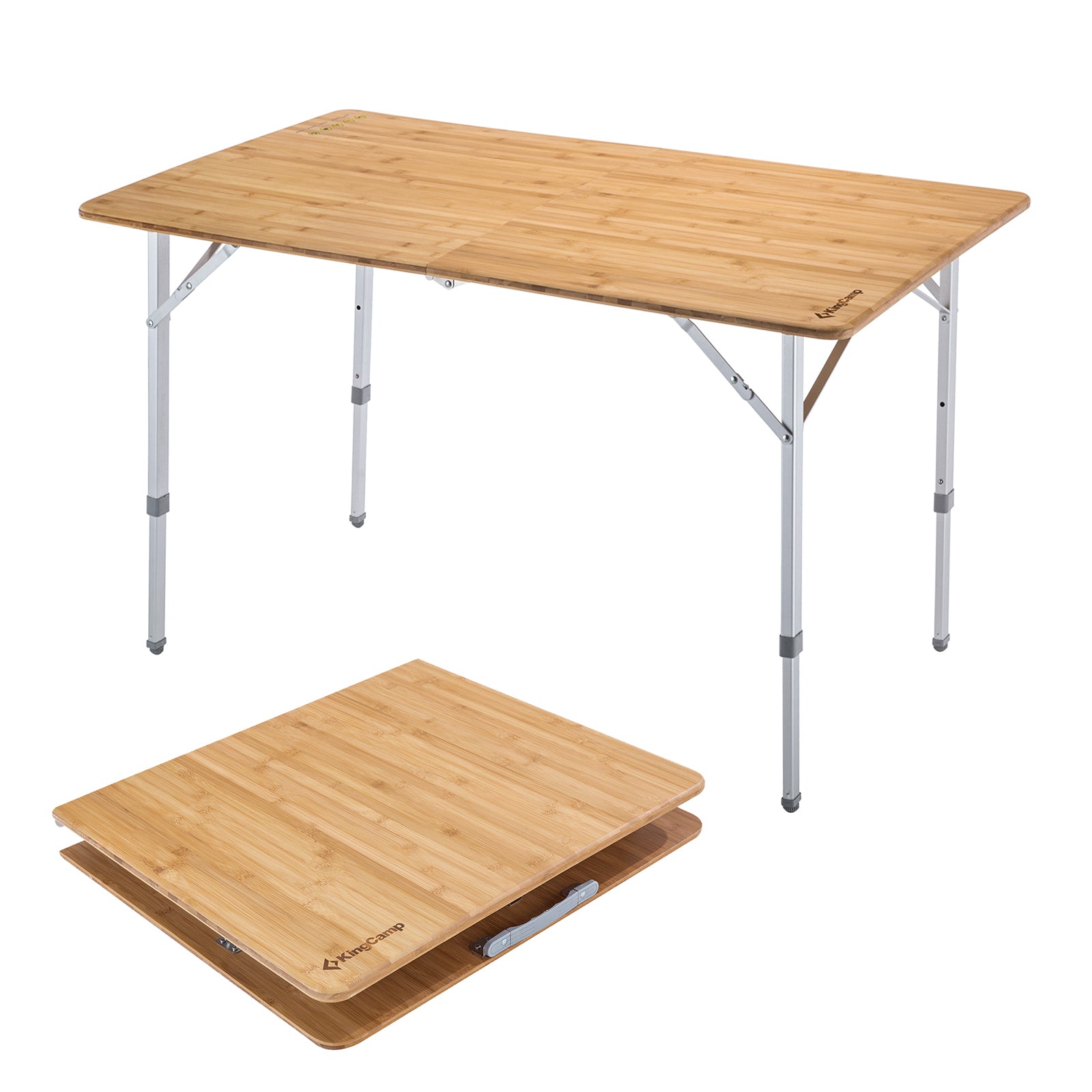kingcamp-bamboo-folding-adjustable-height-camping-table-39-x-26-inches image 2