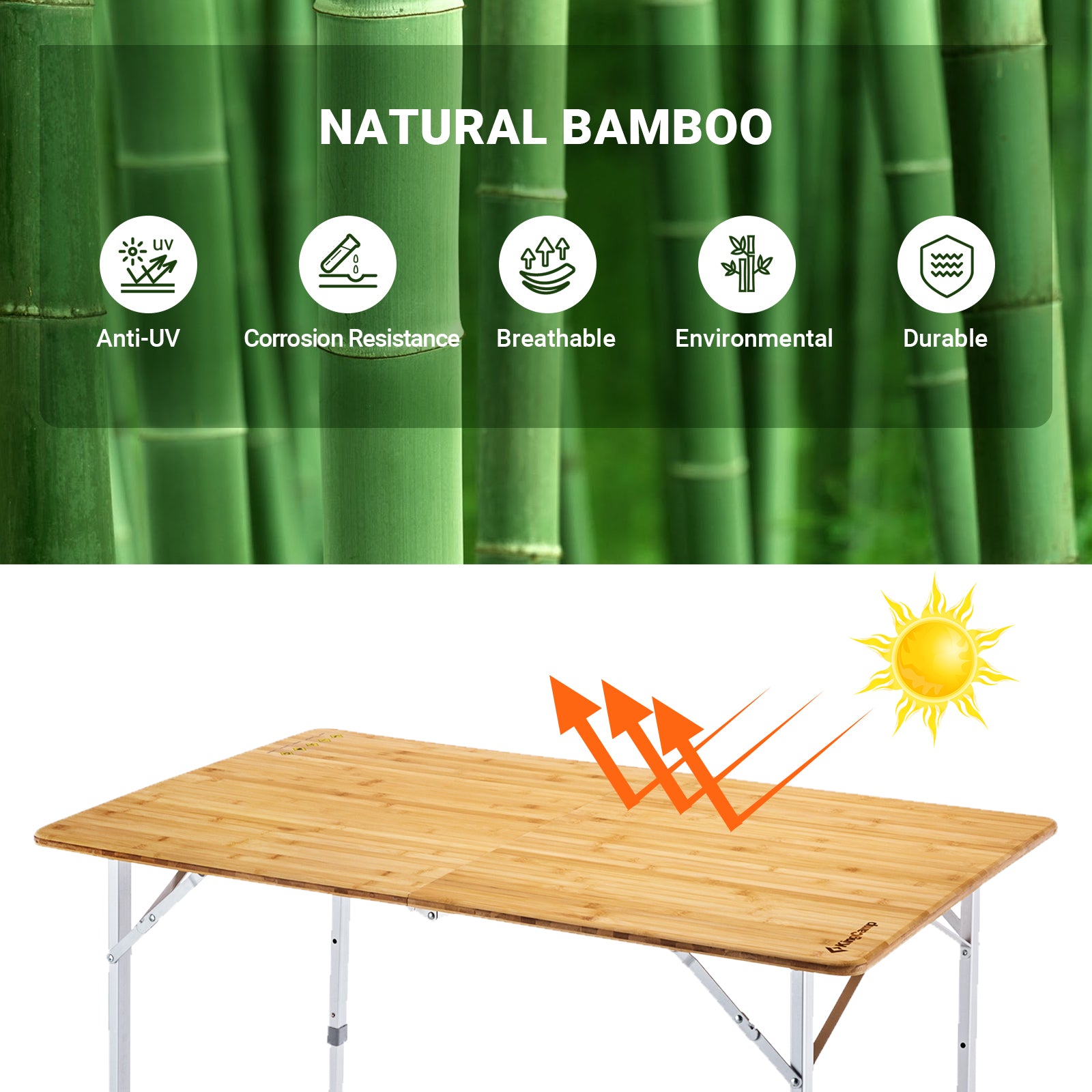kingcamp-2-fold-6-person-bamboo-folding-table-47x27-inch image 4