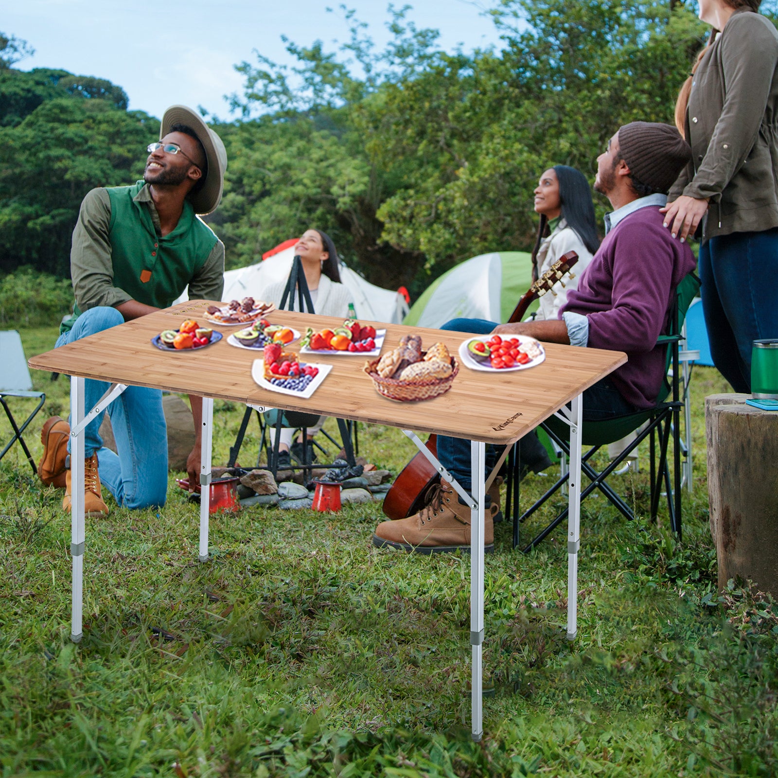 kingcamp-2-fold-6-person-bamboo-folding-table-47x27-inch image 2